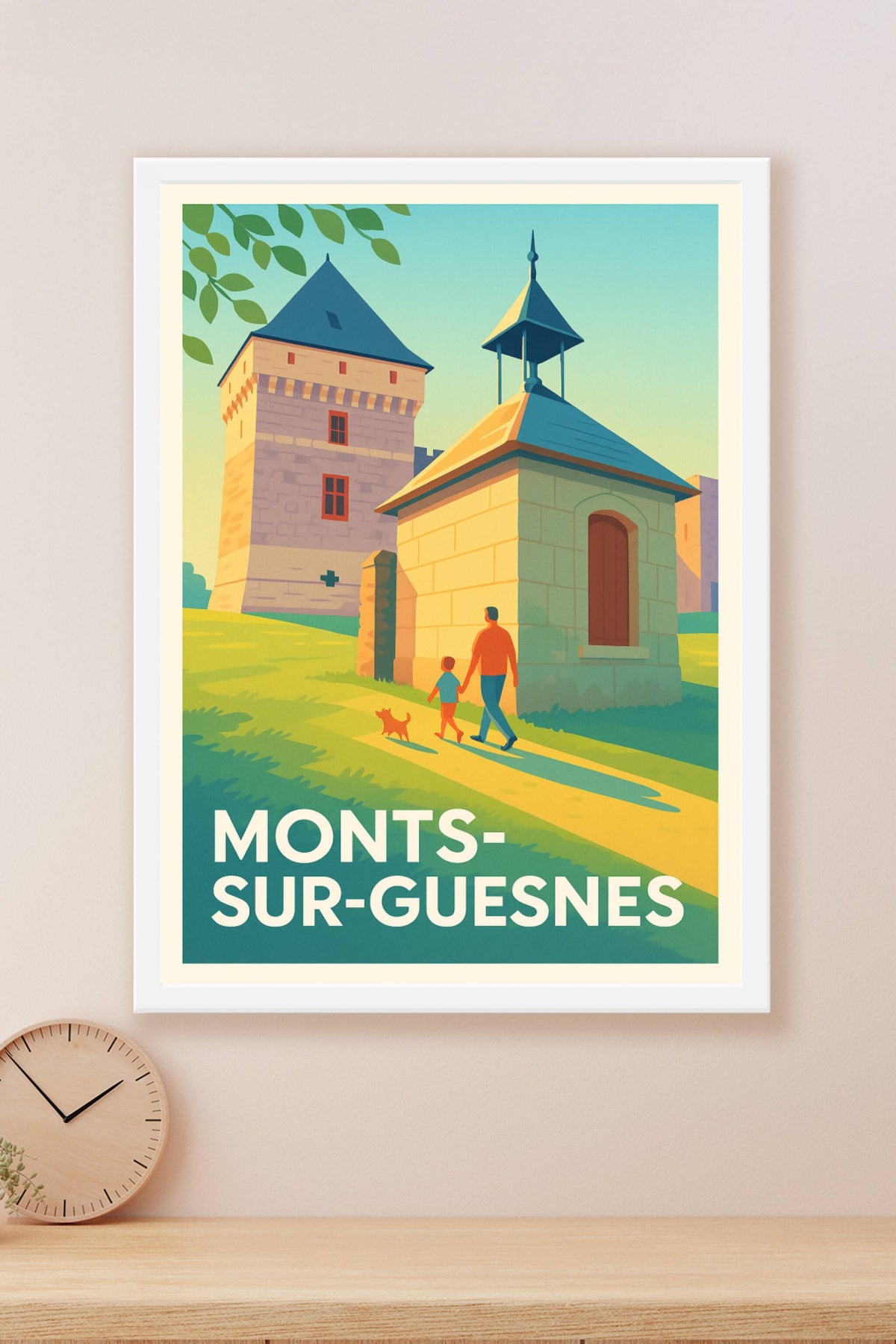 Affiche Monts-sur-Guesnes — Balade au cœur de la nature et du patrimoine · poster d'art de Monts-sur-Guesnes