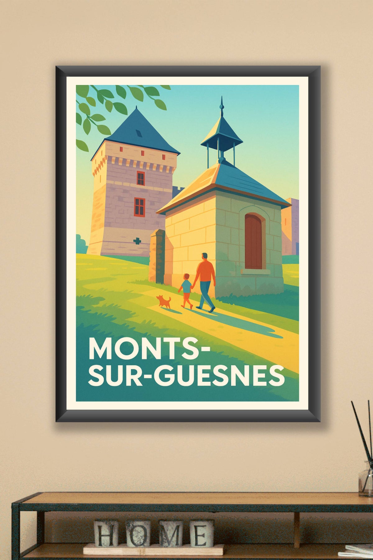 Affiche Monts-sur-Guesnes — Balade au cœur de la nature et du patrimoine · poster d'art de Monts-sur-Guesnes