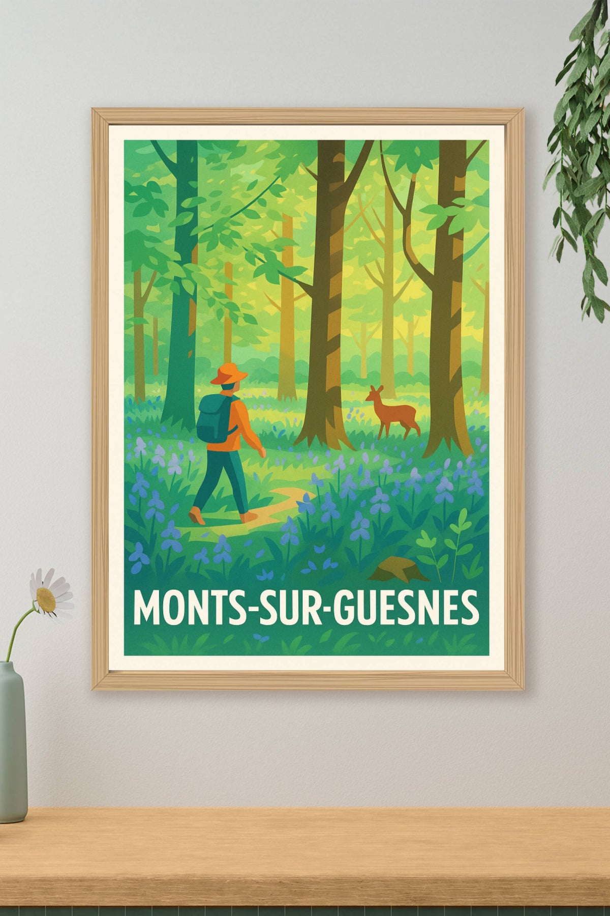 Affiche Monts-sur-Guesnes — Évasion en pleine nature · poster d'art de Monts-sur-Guesnes