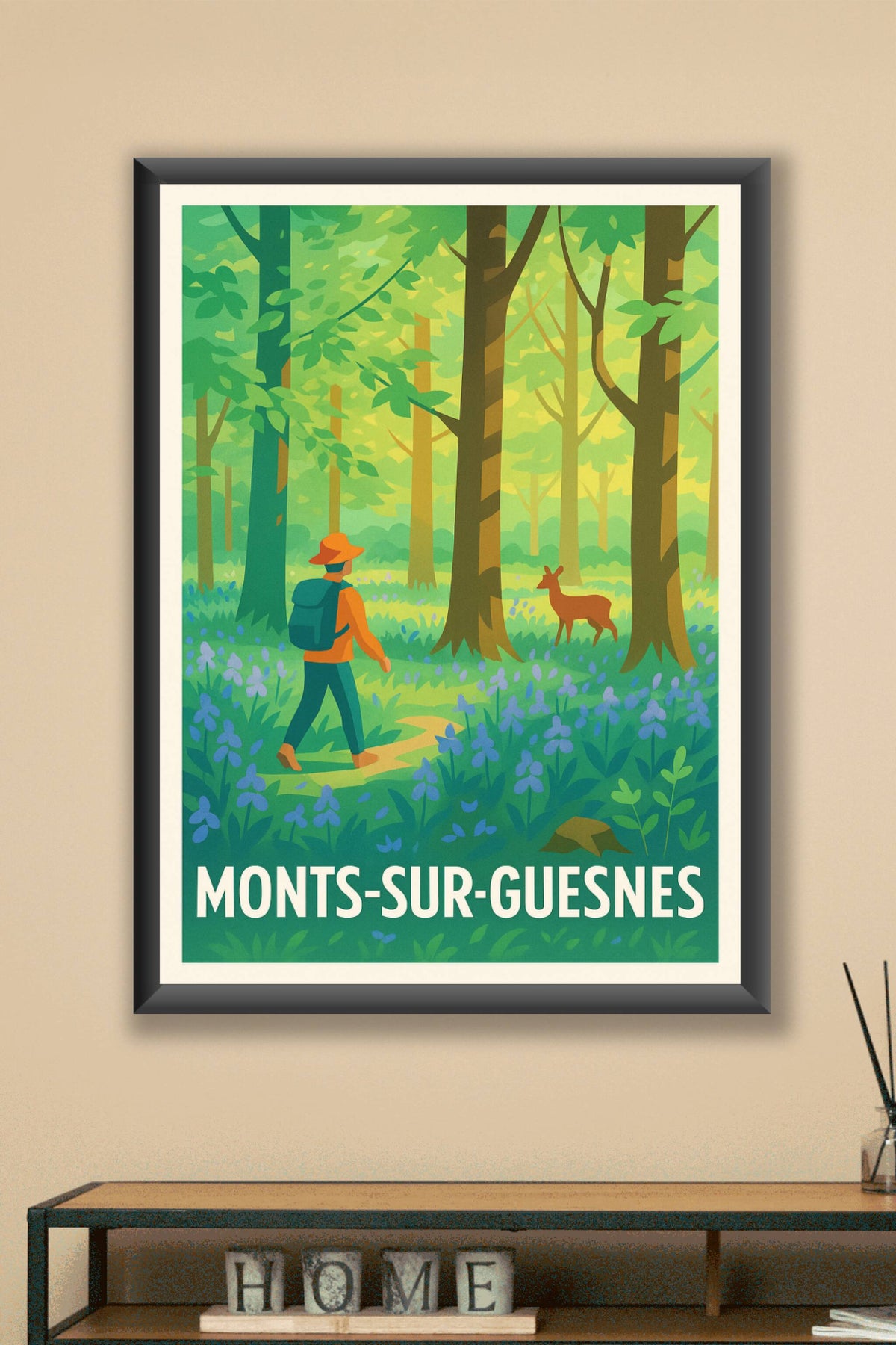 Affiche Monts-sur-Guesnes — Évasion en pleine nature · poster d'art de Monts-sur-Guesnes