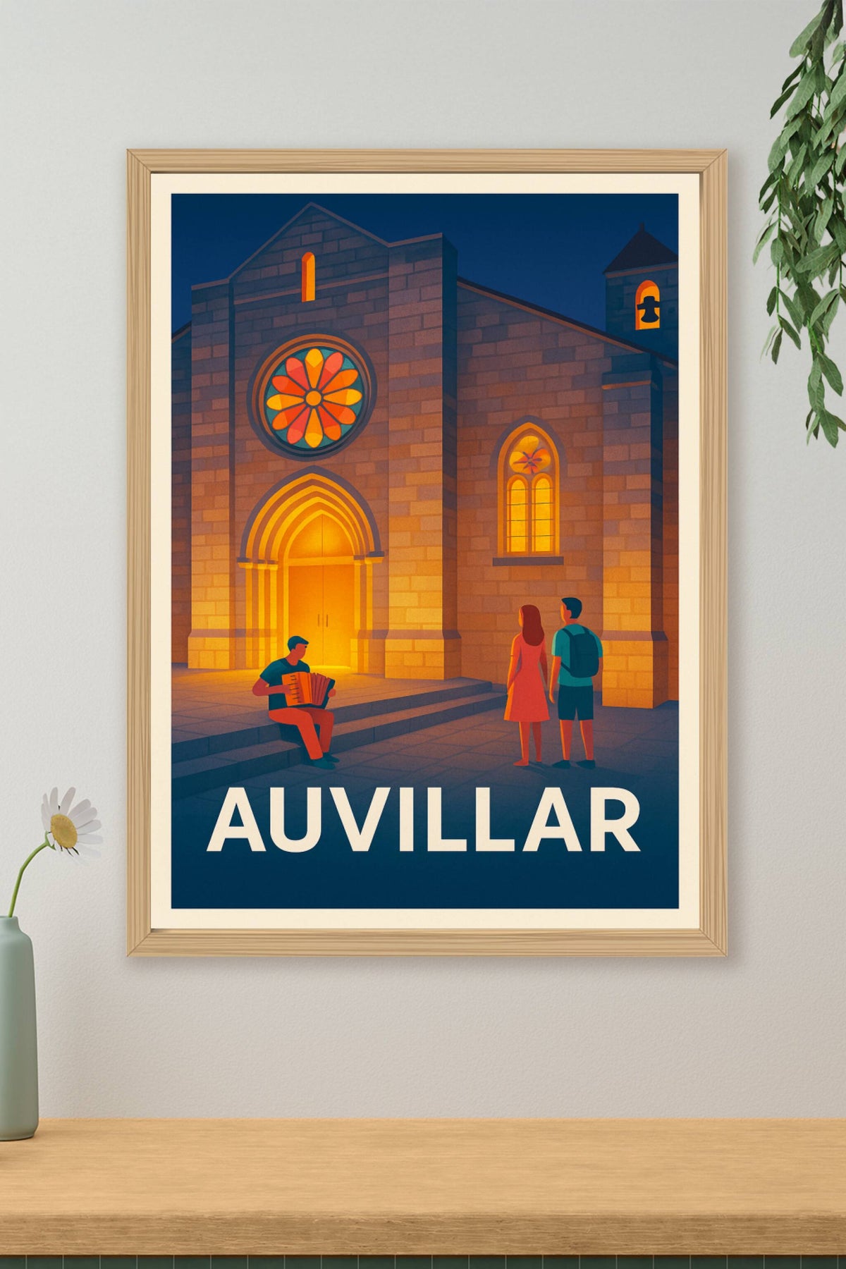Affiche Auvillar — Charme et poésie au cœur du village · poster d'art de Auvillar