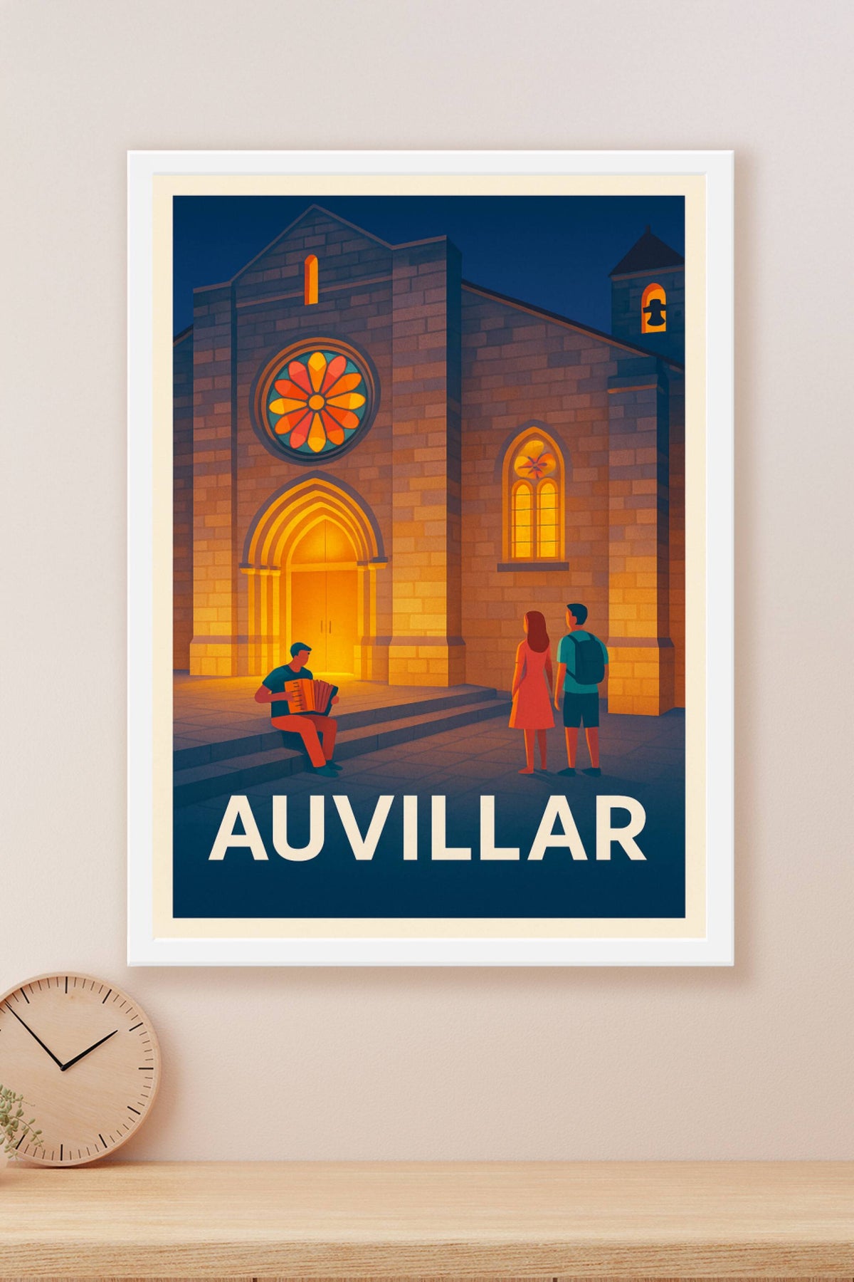 Affiche Auvillar — Charme et poésie au cœur du village · poster d'art de Auvillar