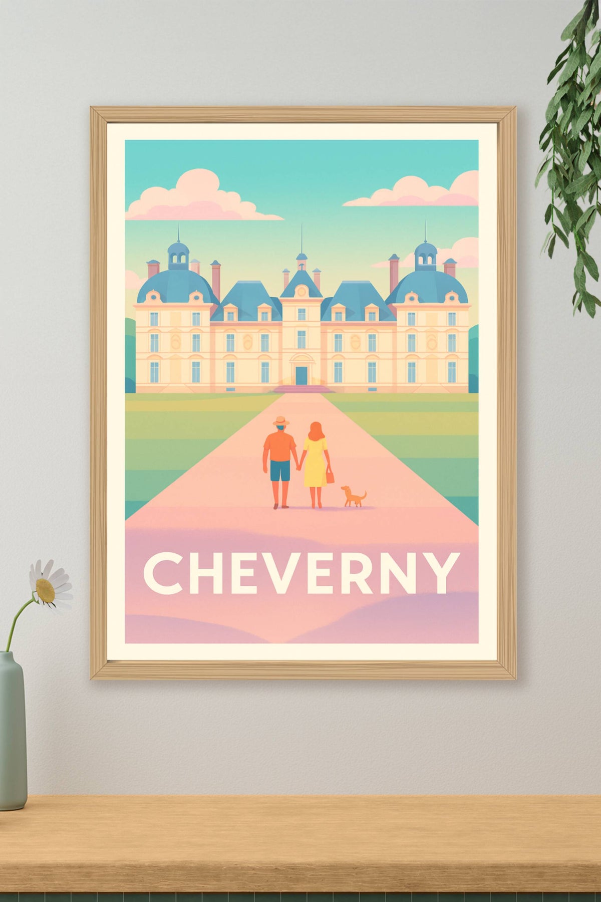 Affiche Cheverny — Promenade romantique au château emblématique · poster d'art de Cheverny