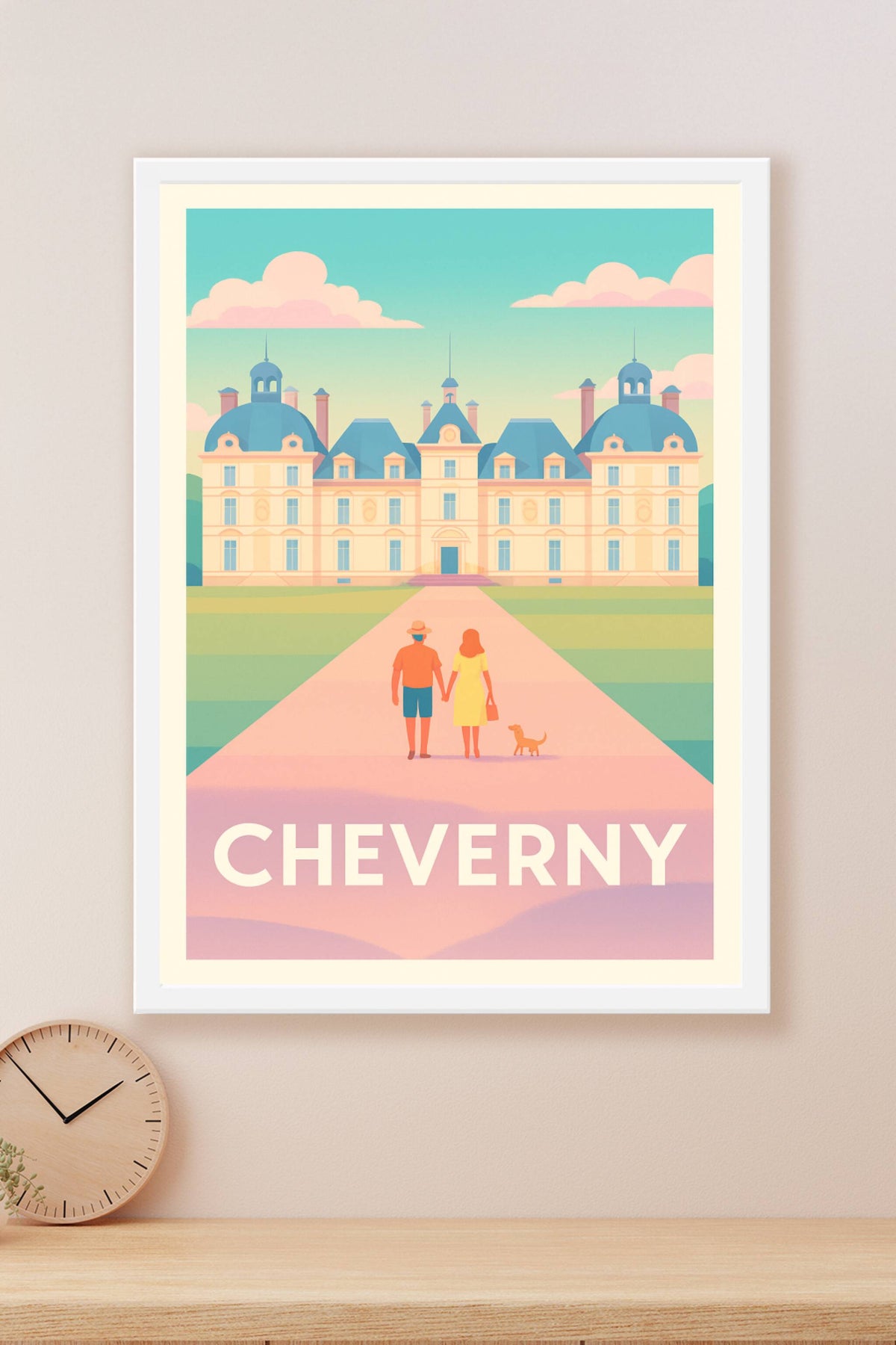 Affiche Cheverny — Promenade romantique au château emblématique · poster d'art de Cheverny