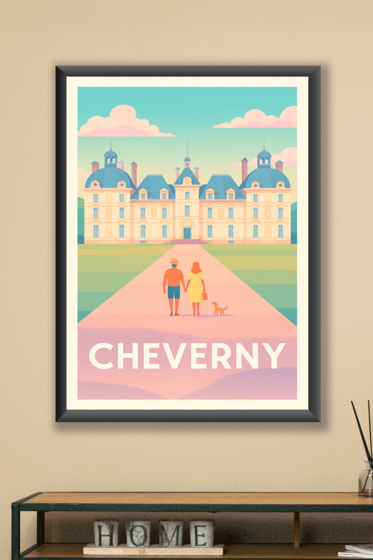 Affiche Cheverny — Promenade romantique au château emblématique · poster d'art de Cheverny