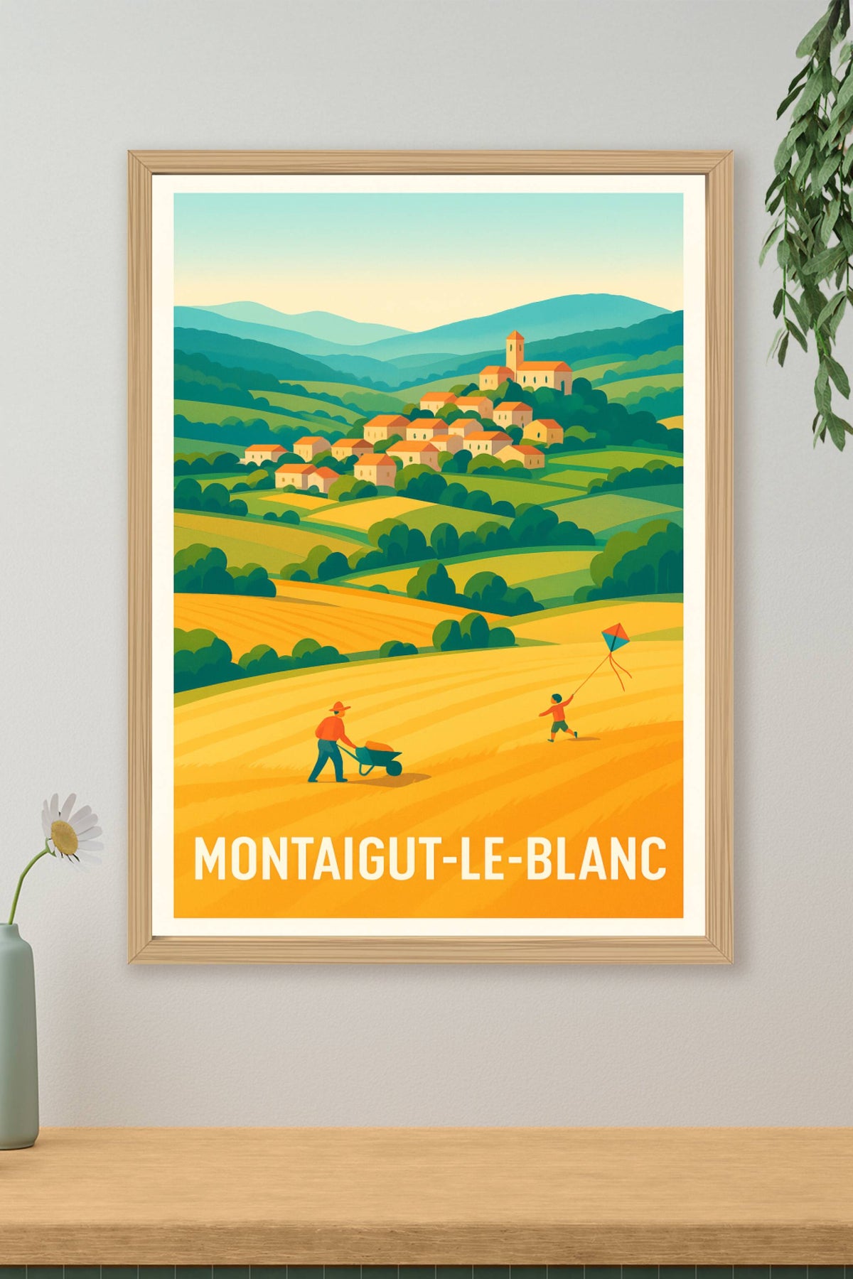 Affiche Montaigut-le-Blanc — L'enchantement de la campagne française · poster d'art de Montaigut-le-Blanc