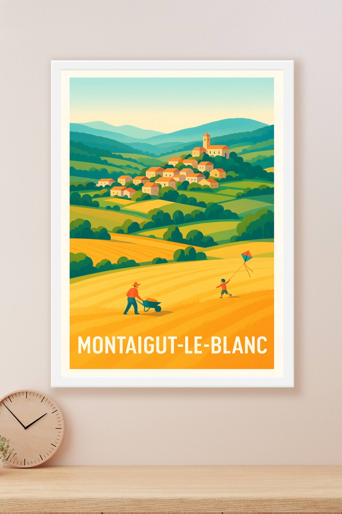 Affiche Montaigut-le-Blanc — L'enchantement de la campagne française · poster d'art de Montaigut-le-Blanc