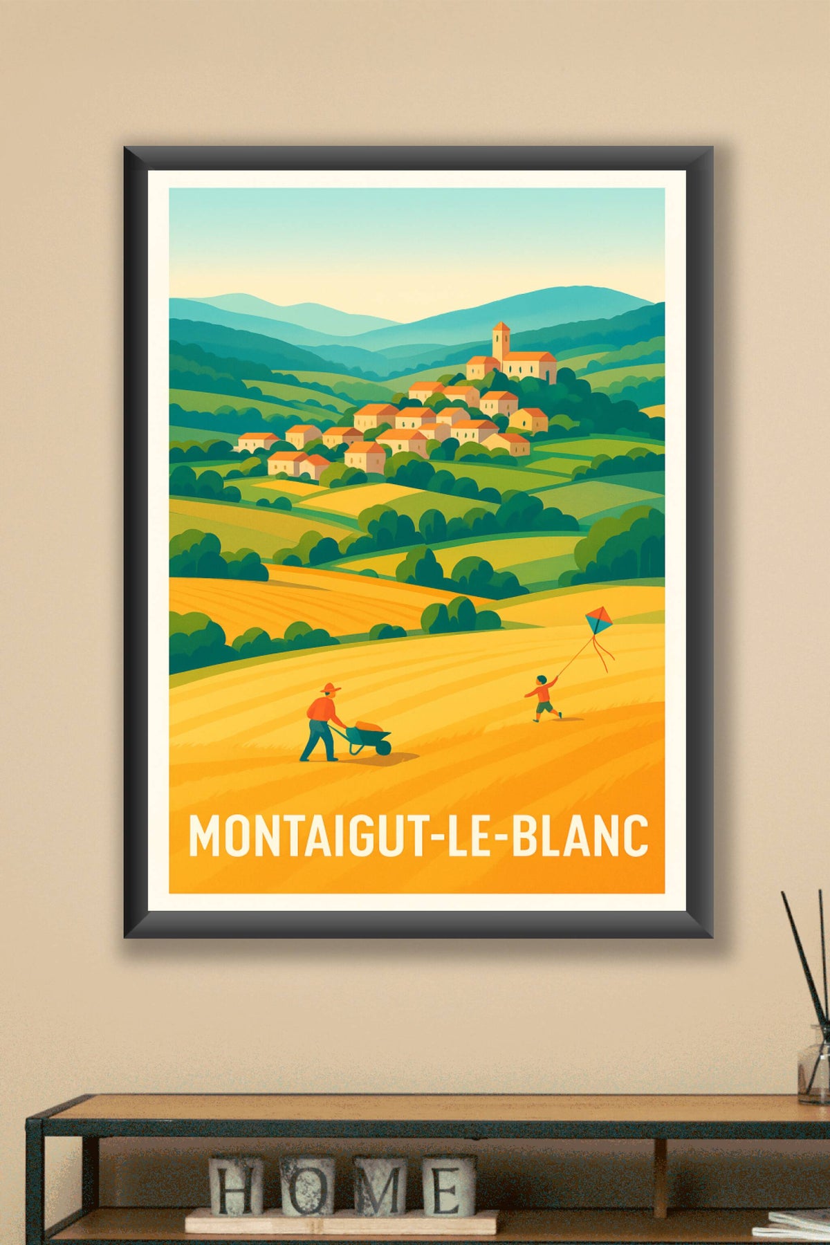 Affiche Montaigut-le-Blanc — L'enchantement de la campagne française · poster d'art de Montaigut-le-Blanc