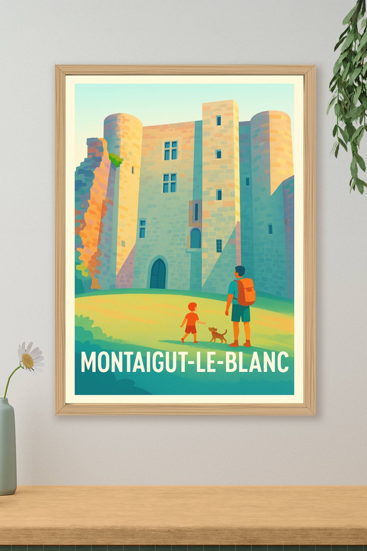 Affiche Montaigut-le-Blanc — Une escapade médiévale pleine de charme · poster d'art de Montaigut-le-Blanc