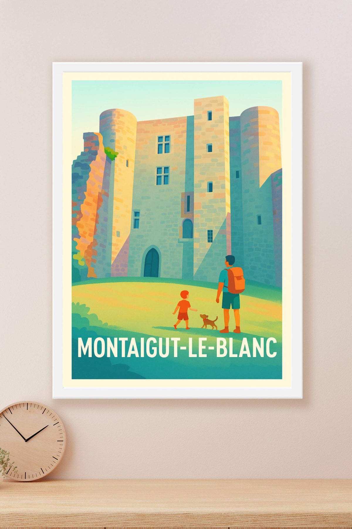 Affiche Montaigut-le-Blanc — Une escapade médiévale pleine de charme · poster d'art de Montaigut-le-Blanc