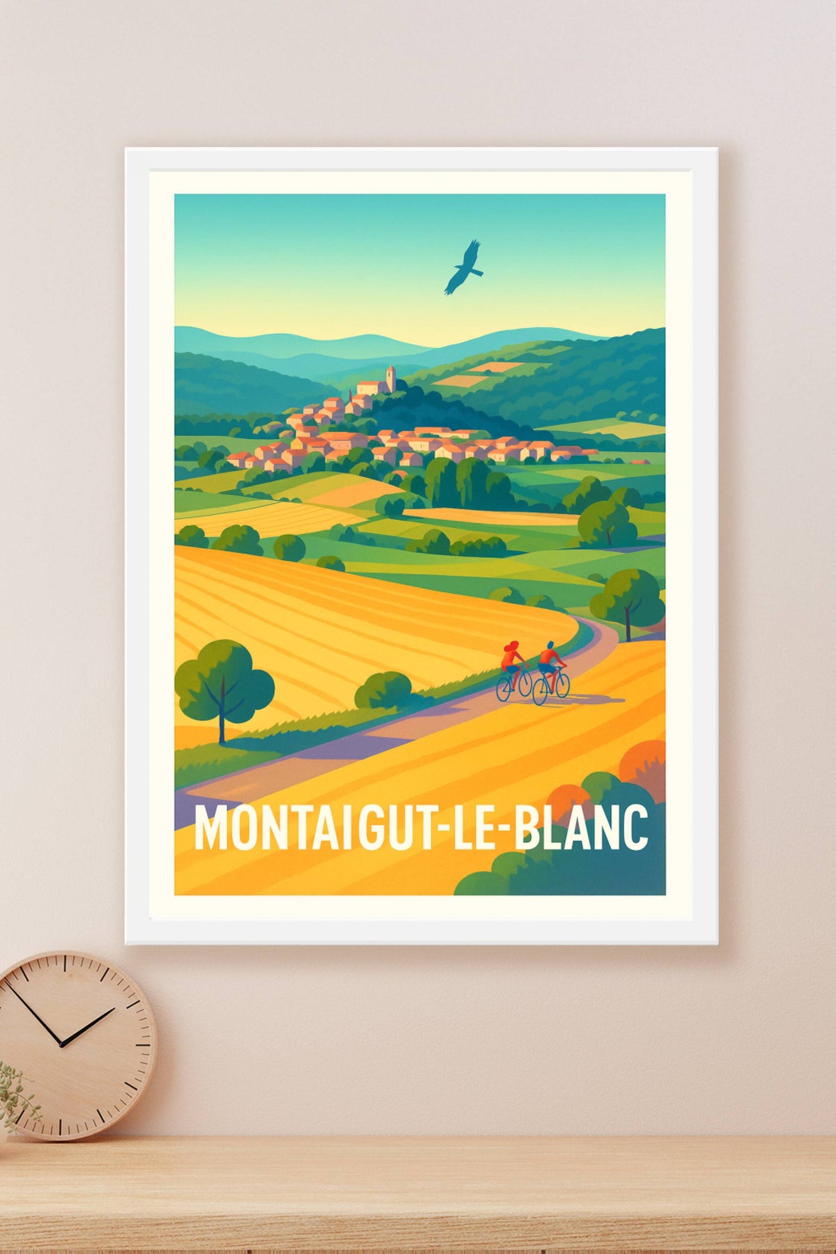 Affiche Montaigut-le-Blanc — Évasion bucolique à vélo · poster d'art de Montaigut-le-Blanc