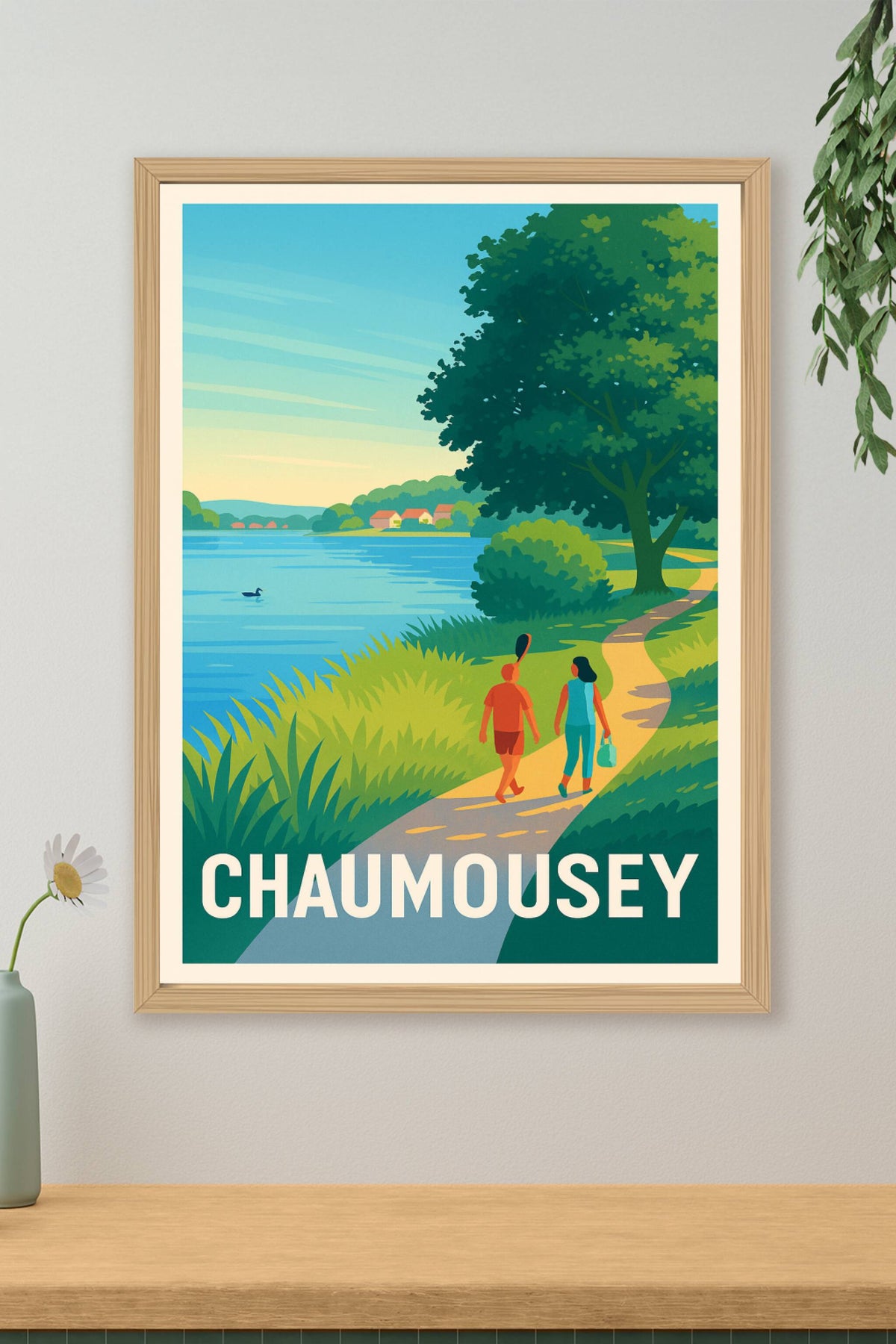 Affiche Chaumousey — Promenade au bord de l'eau · poster d'art de Chaumousey