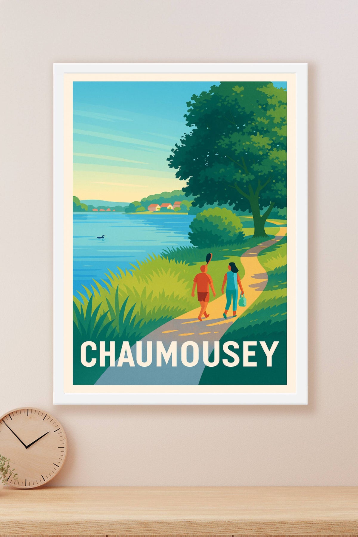 Affiche Chaumousey — Promenade au bord de l'eau · poster d'art de Chaumousey