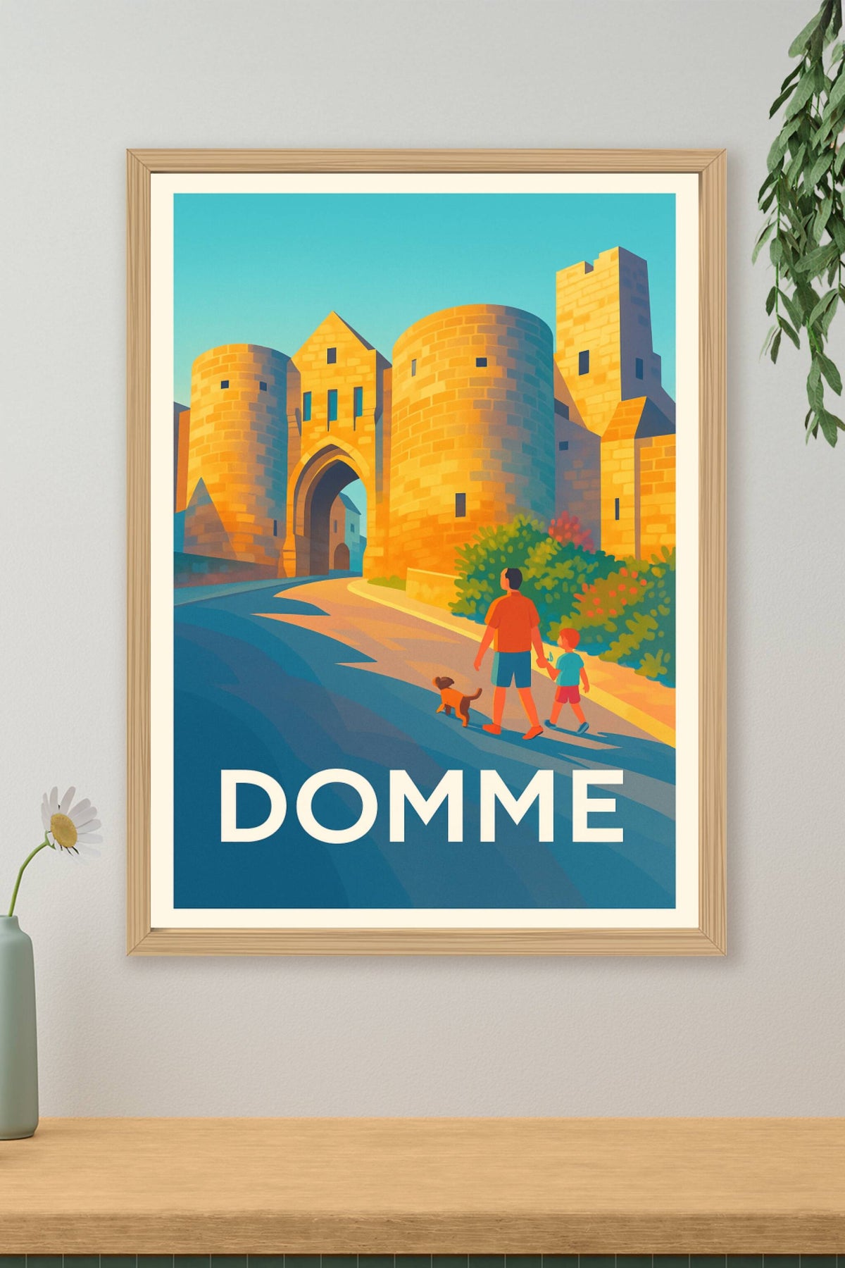 Affiche Domme — L'émerveillement au cœur de la cité médiévale · poster d'art de Domme