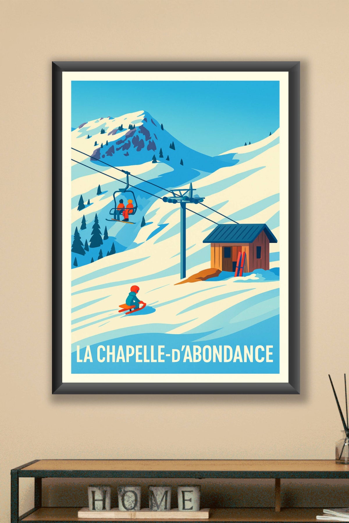 Affiche La Chapelle-d'Abondance — Escapade hivernale au cœur des montagnes · poster d'art de La Chapelle-d'Abondance