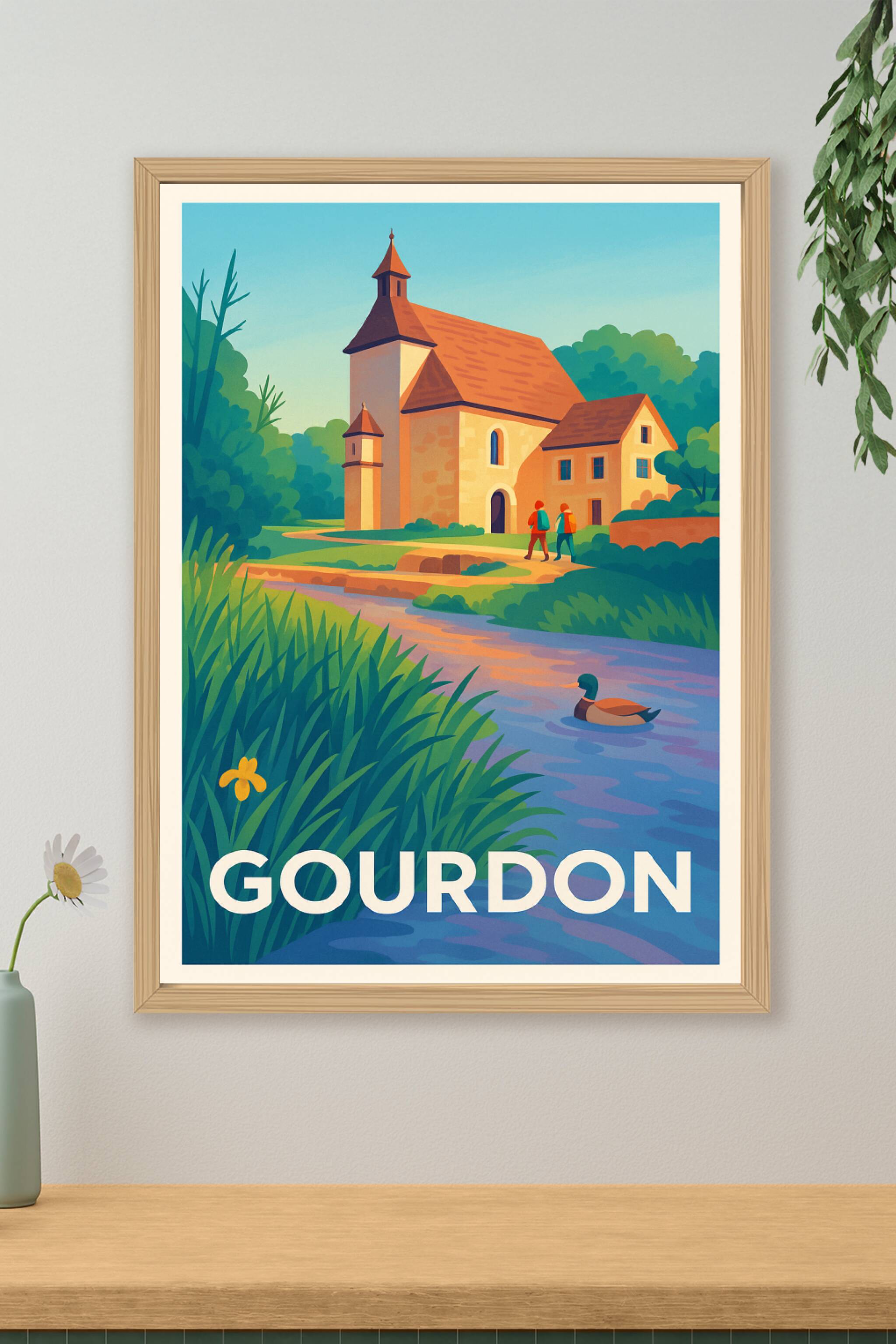 Affiche de Gourdon - Charme bucolique au fil de l'eau