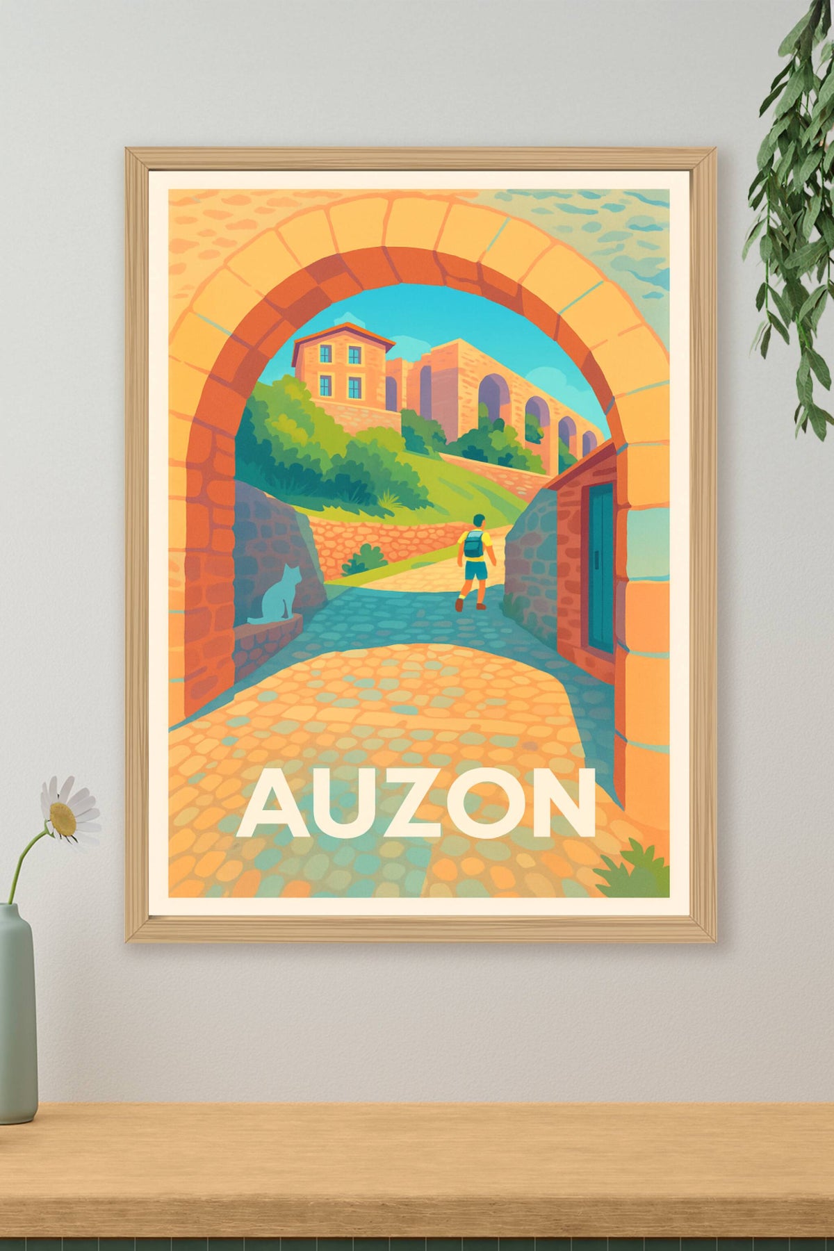 Affiche Auzon — Une porte ouverte sur le charme médiéval · poster d'art de Auzon