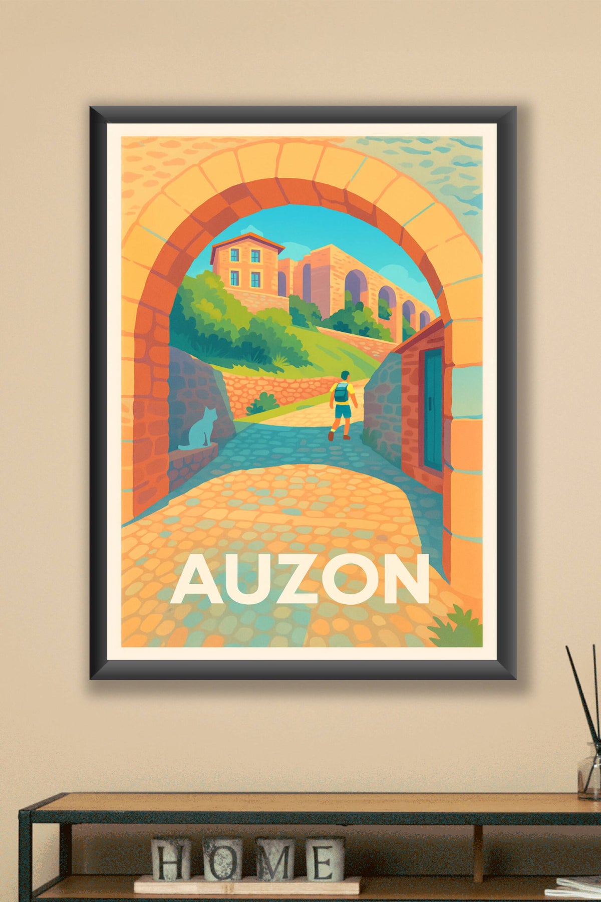 Affiche Auzon — Une porte ouverte sur le charme médiéval · poster d'art de Auzon