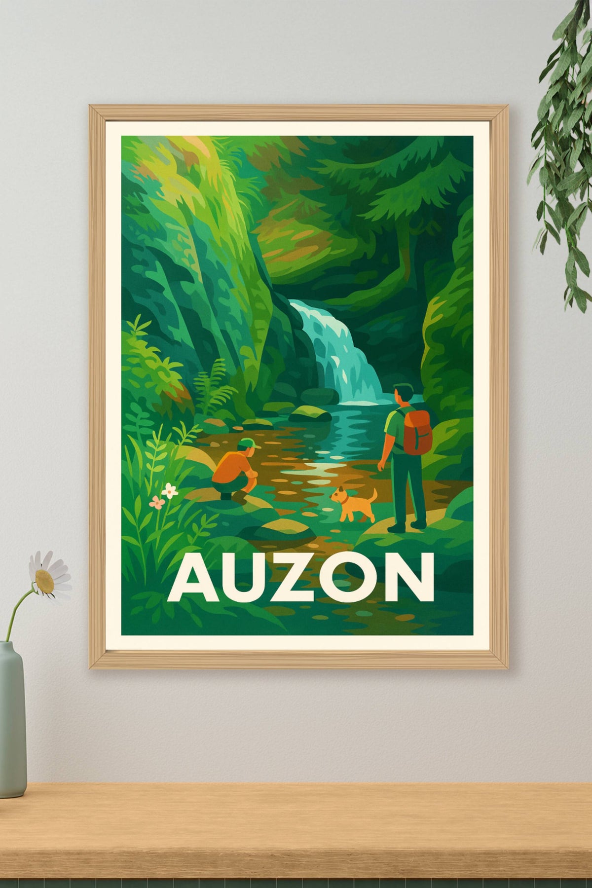 Affiche Auzon — Évasion Nature & Cascade Magique · poster d'art de Auzon