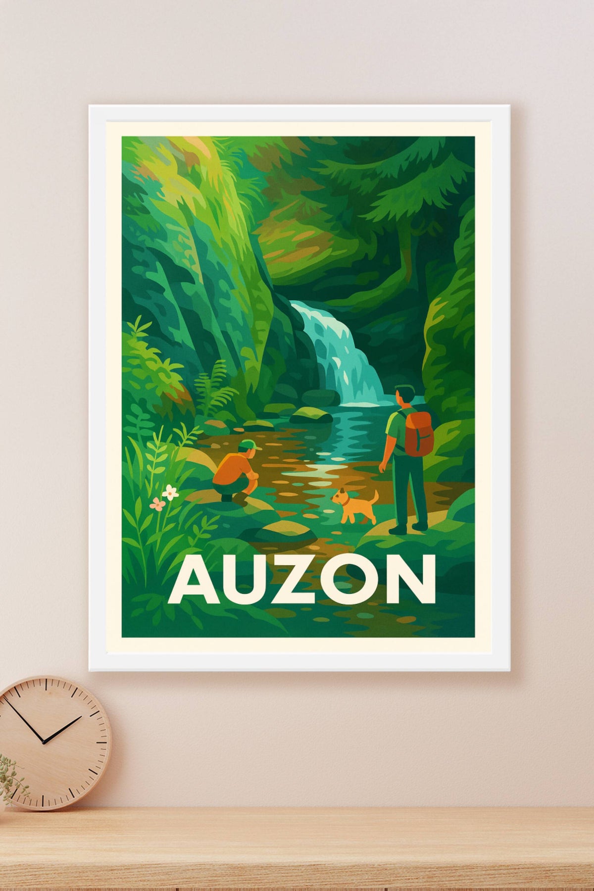 Affiche Auzon — Évasion Nature & Cascade Magique · poster d'art de Auzon