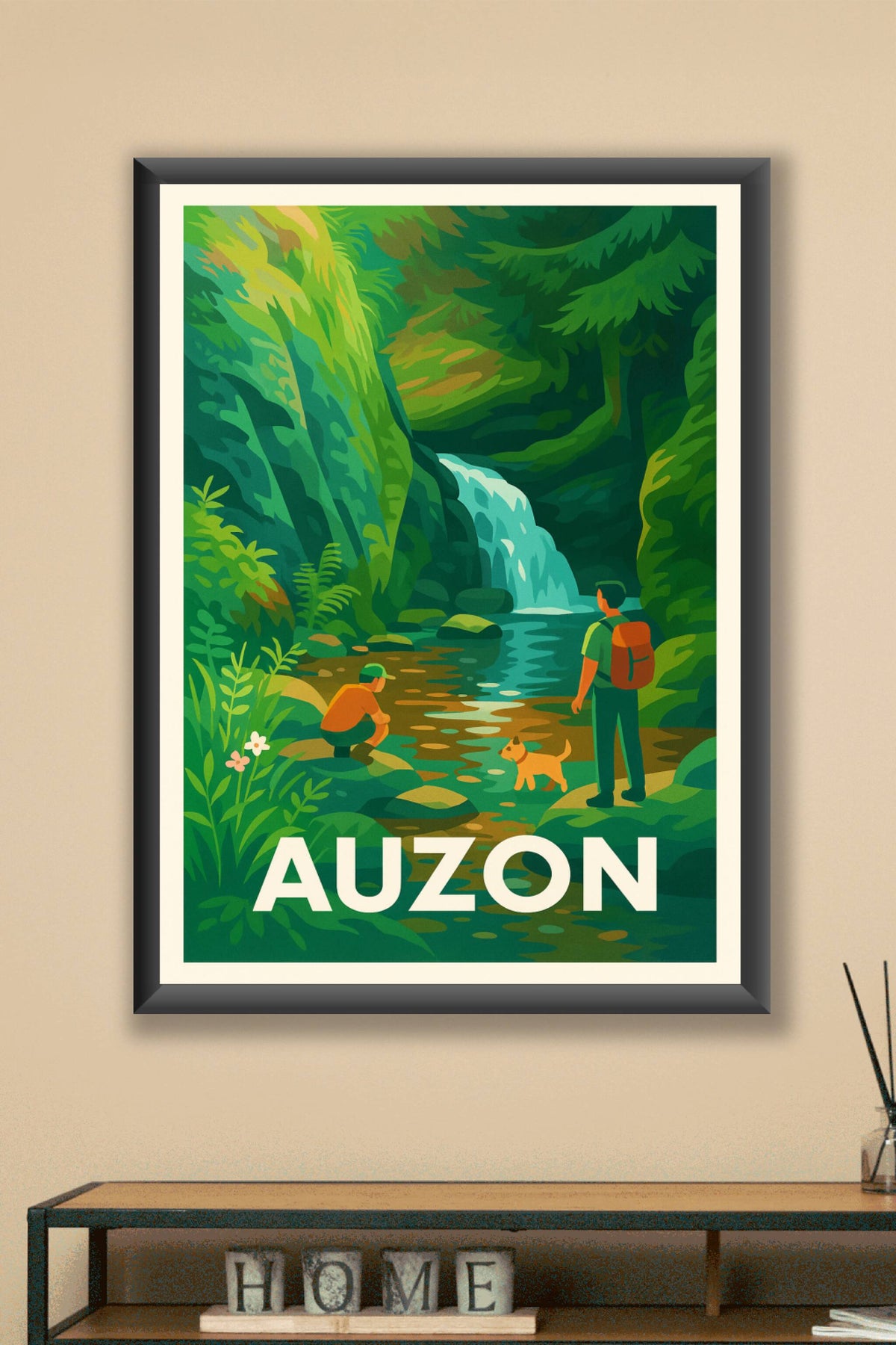 Affiche Auzon — Évasion Nature & Cascade Magique · poster d'art de Auzon