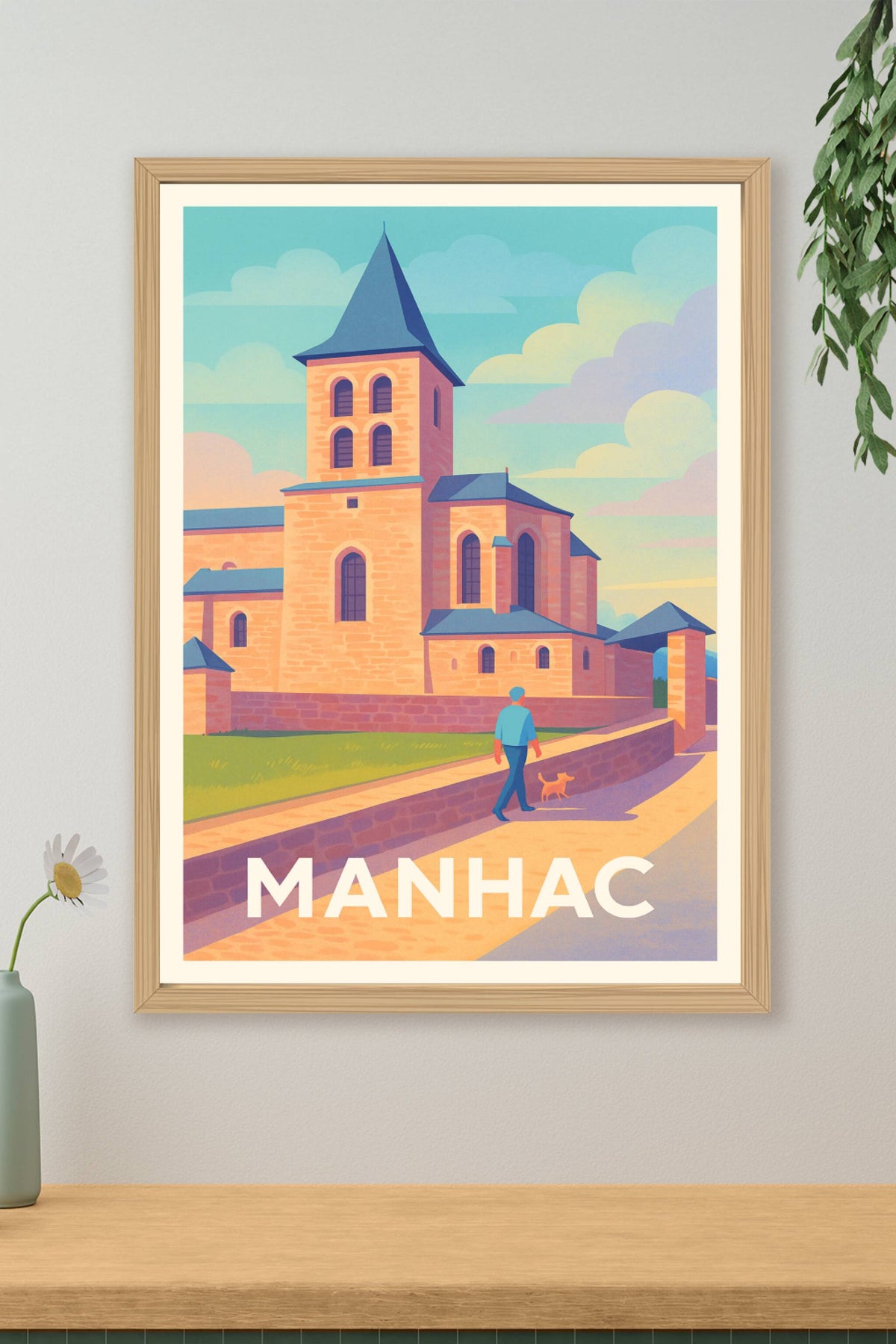 Affiche Manhac — Promenade paisible au cœur du village · poster d'art de Manhac
