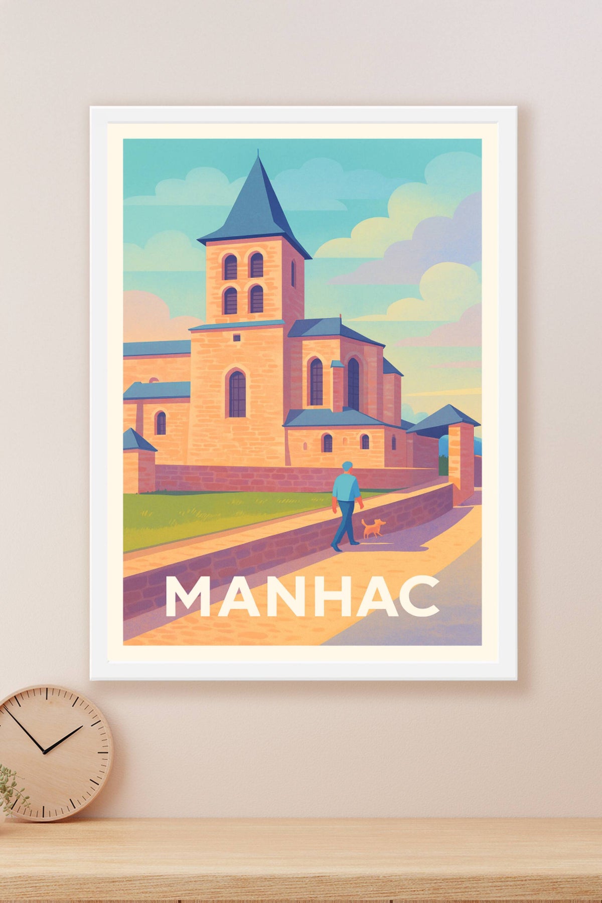 Affiche Manhac — Promenade paisible au cœur du village · poster d'art de Manhac