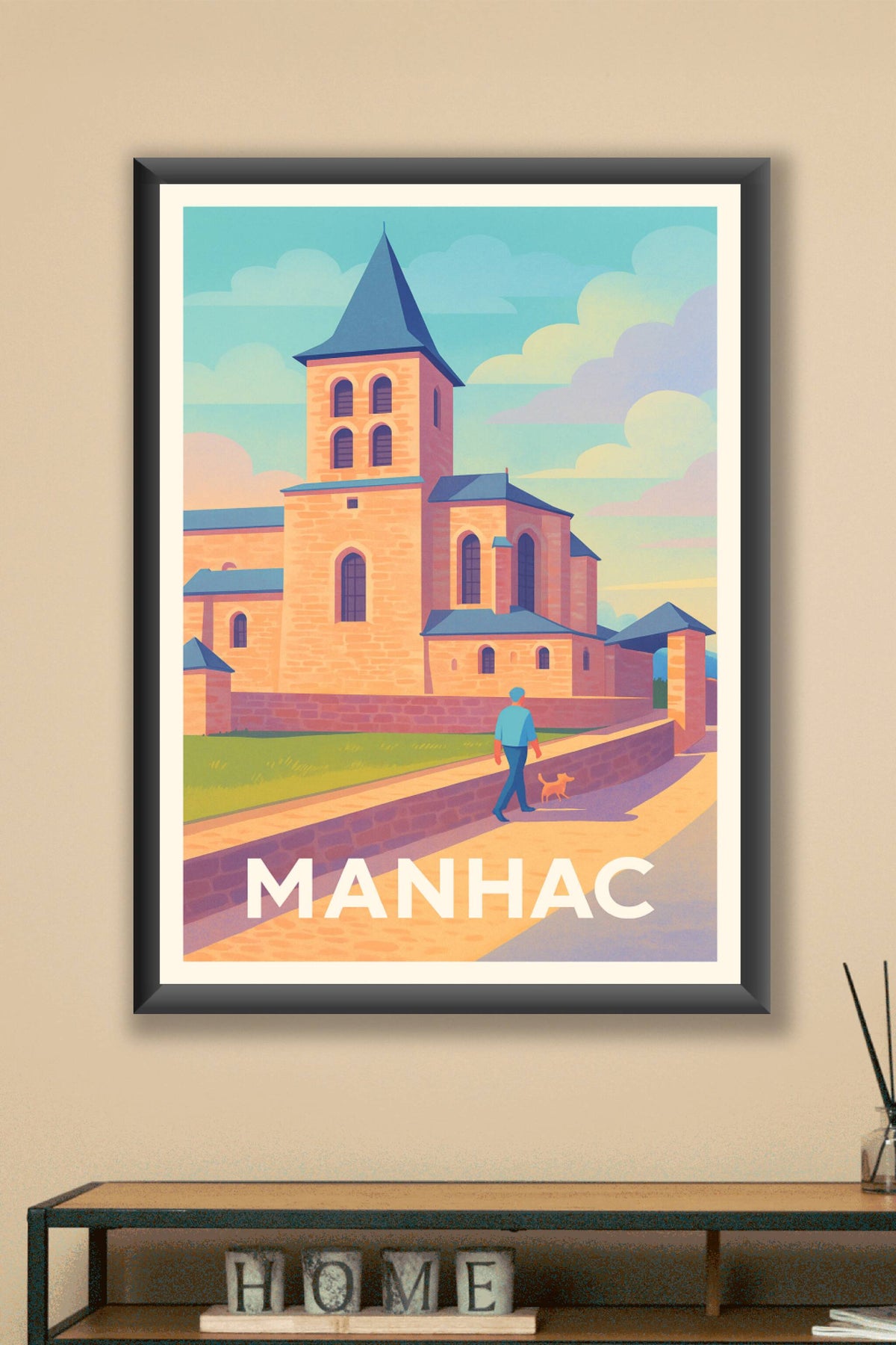Affiche Manhac — Promenade paisible au cœur du village · poster d'art de Manhac