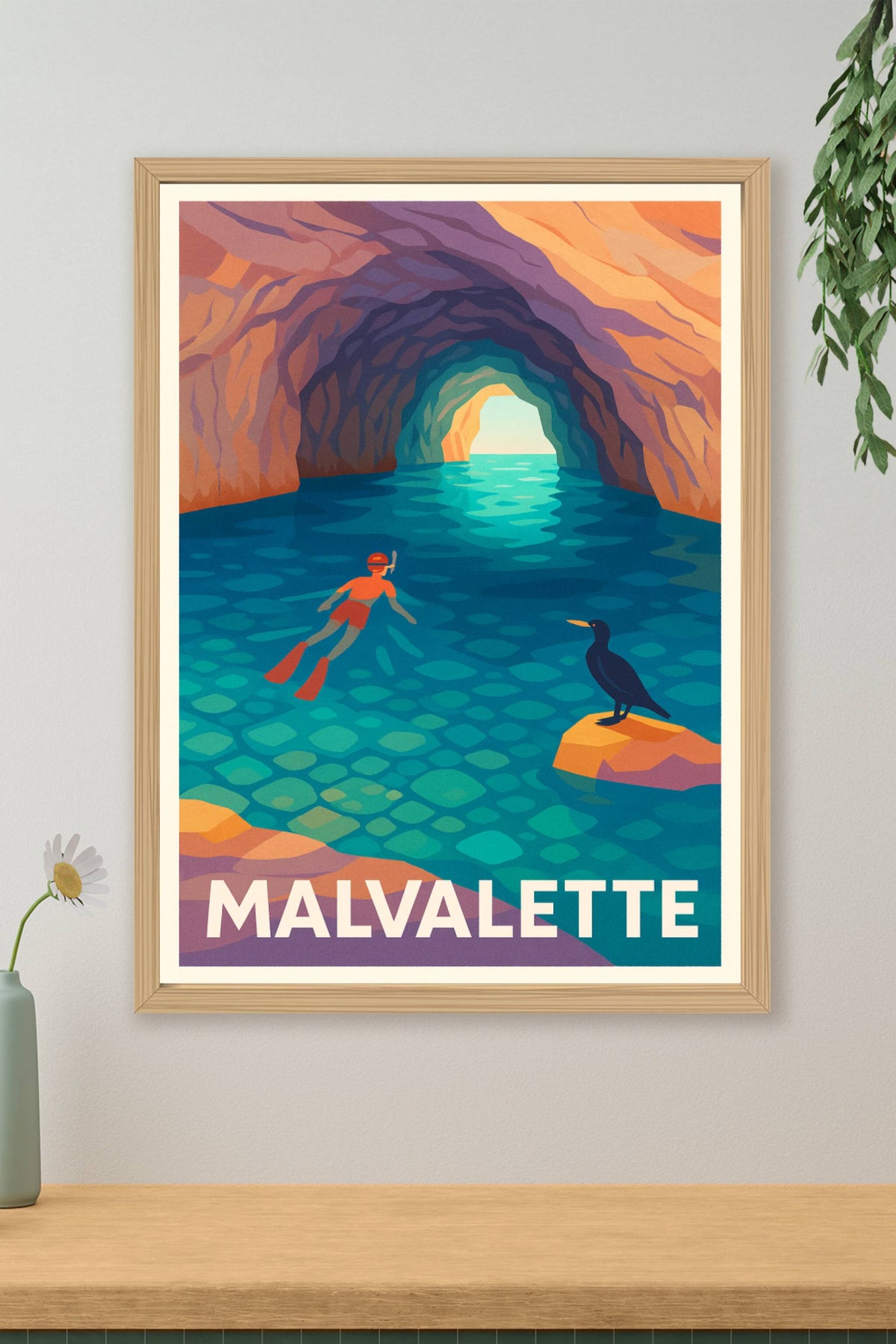 Affiche Malvalette — Explorez les merveilles sous-marines · poster d'art de Malvalette