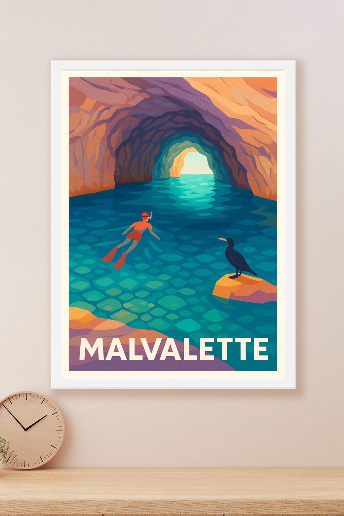 Affiche Malvalette — Explorez les merveilles sous-marines · poster d'art de Malvalette