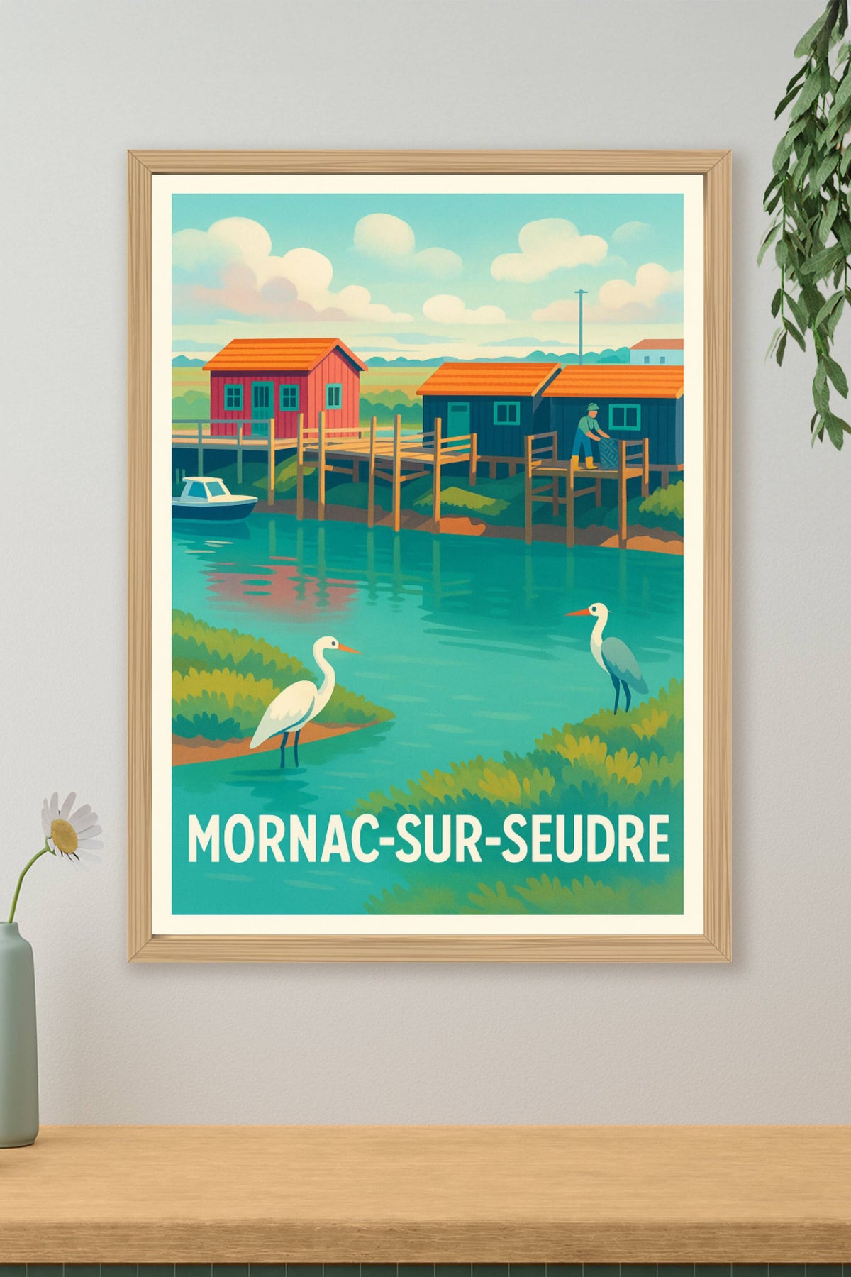 Affiche Mornac-sur-Seudre — Charme et sérénité au fil de l'eau · poster d'art de Mornac-sur-Seudre