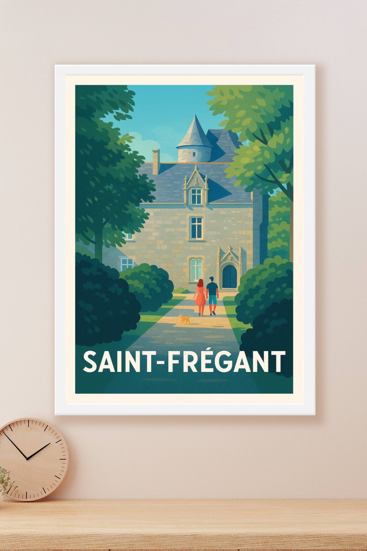 Affiche Saint-Frégant — Promenade romantique au château · poster d'art de Saint-Frégant