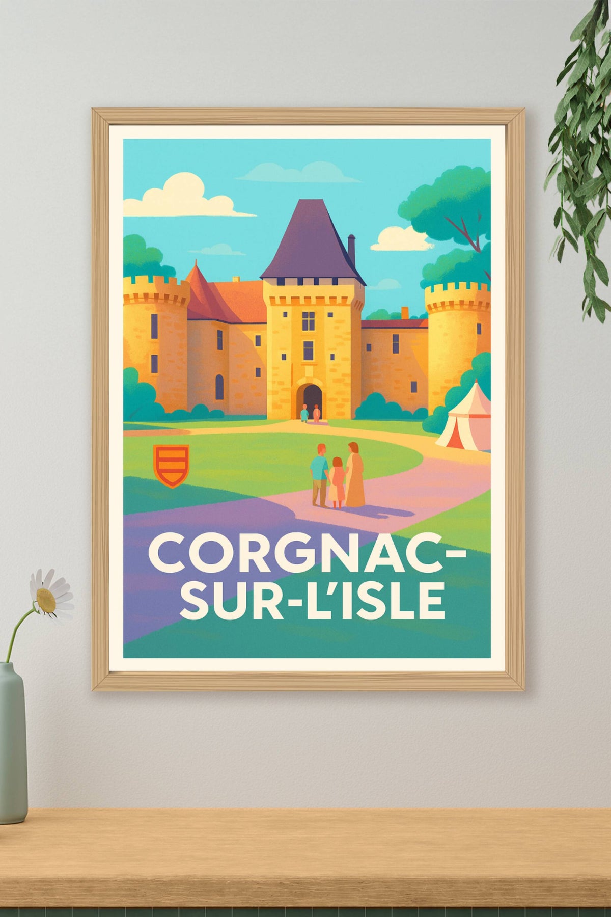 Affiche Corgnac-sur-l'Isle — L'élégance historique à portée de main · poster d'art de Corgnac-sur-l'Isle