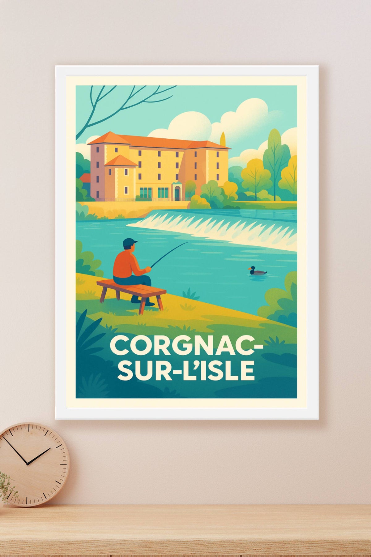 Affiche Cognac-sur-l'Isle — Sérénité au fil de l'eau · poster d'art de Cognac-sur-l'Isle