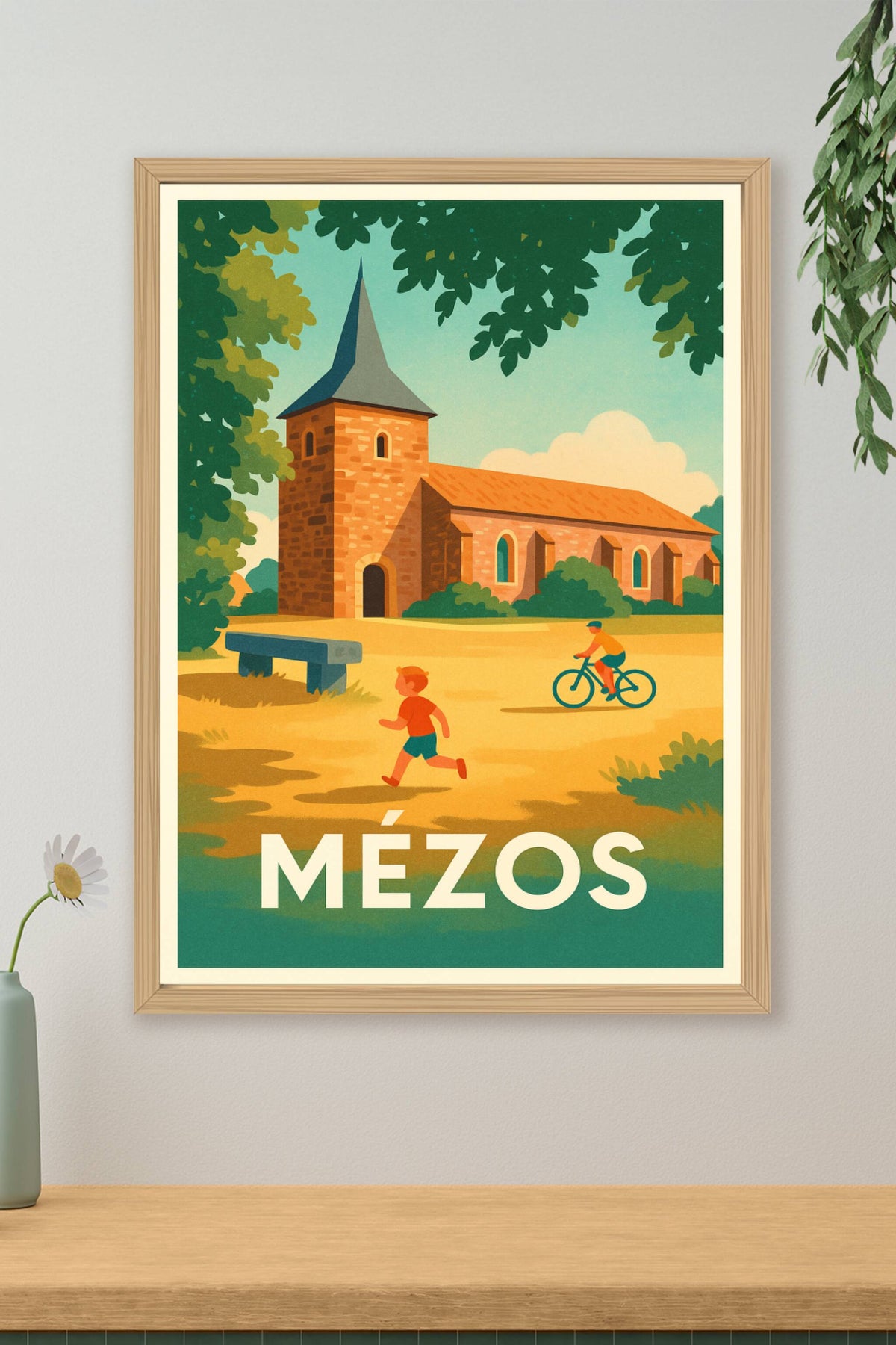 Affiche Mézos — Charme et douceur d'un village landais · poster d'art de Mézos