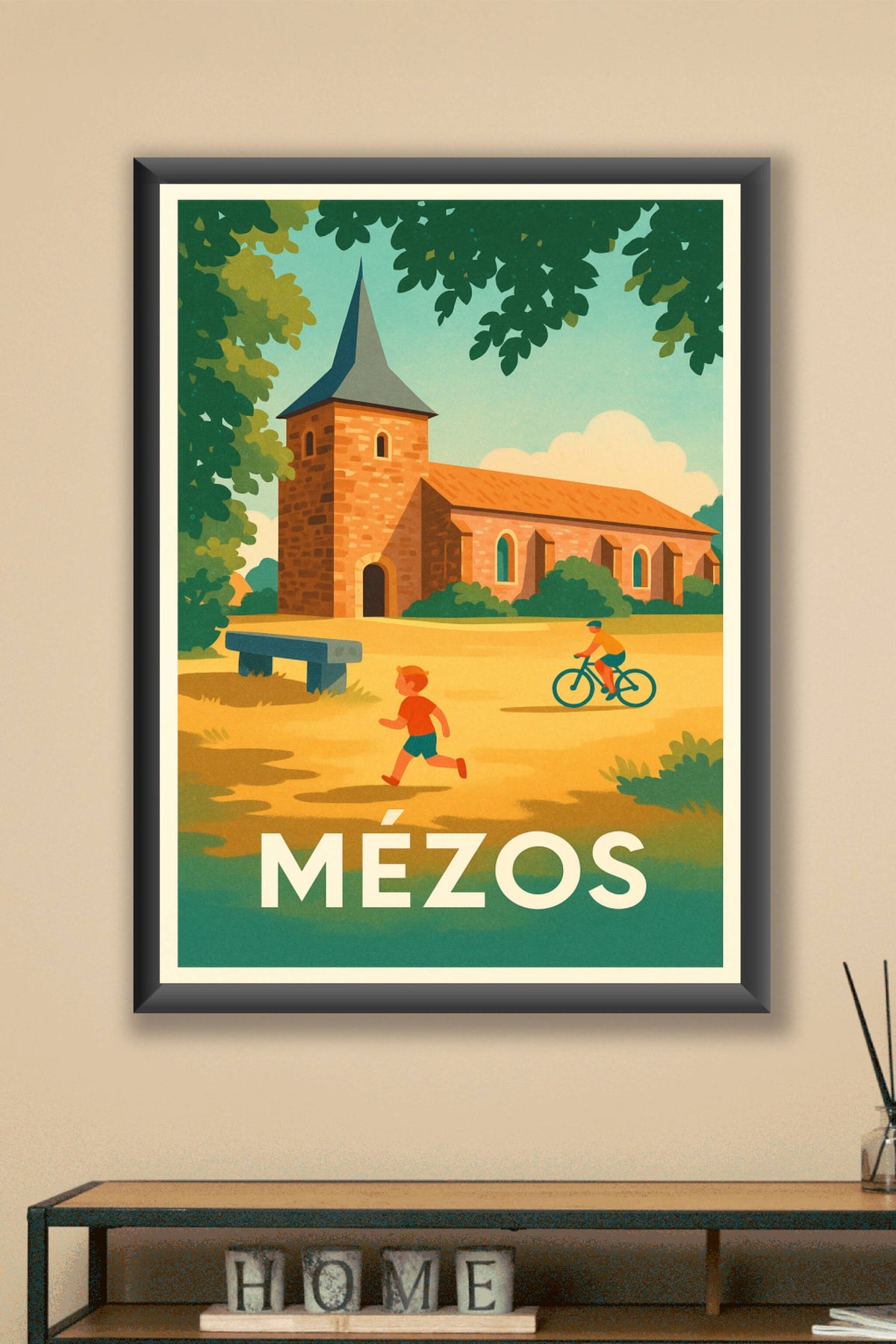 Affiche Mézos — Charme et douceur d'un village landais · poster d'art de Mézos
