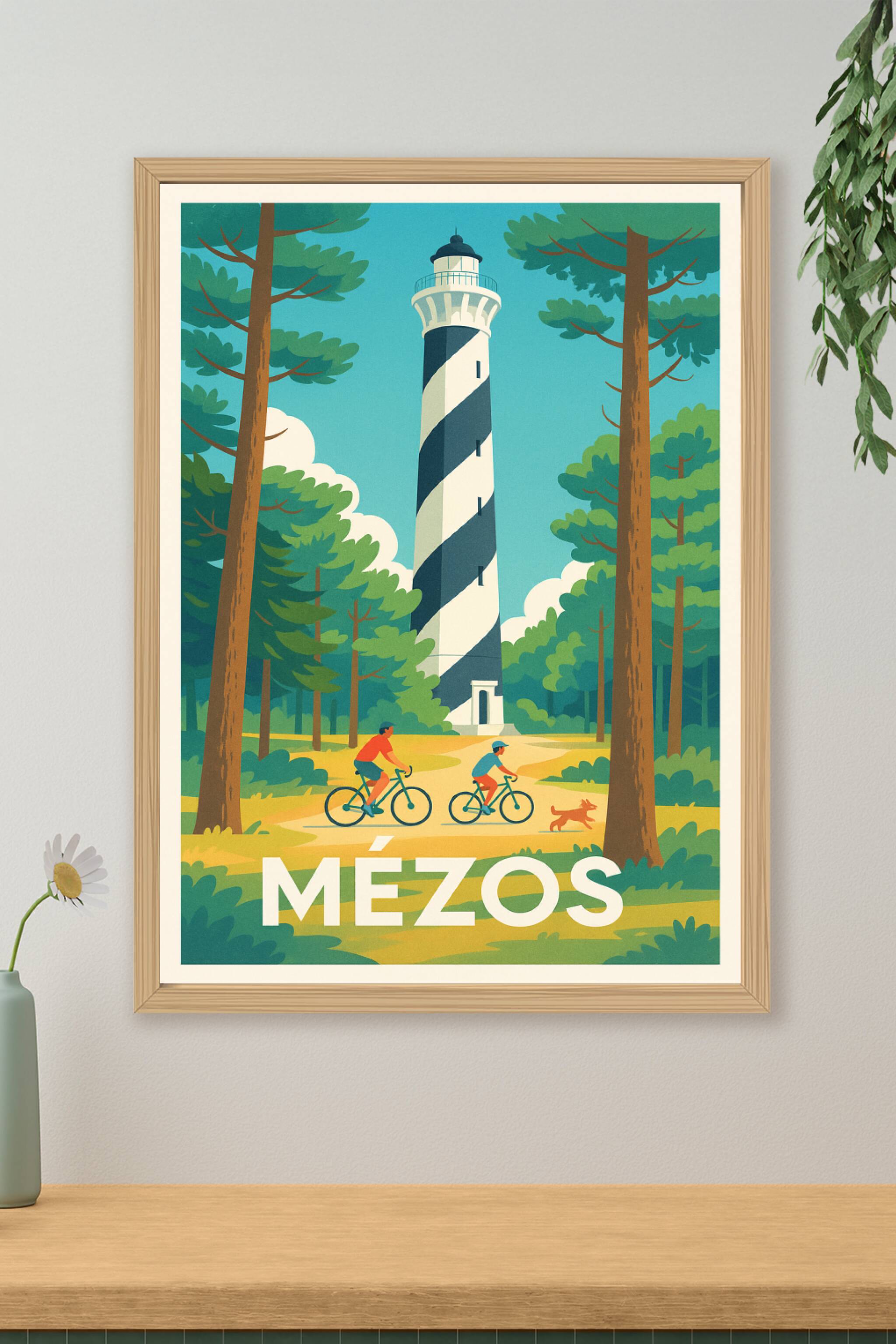 Affiche de Mézos - L'évasion entre nature et phare emblématique