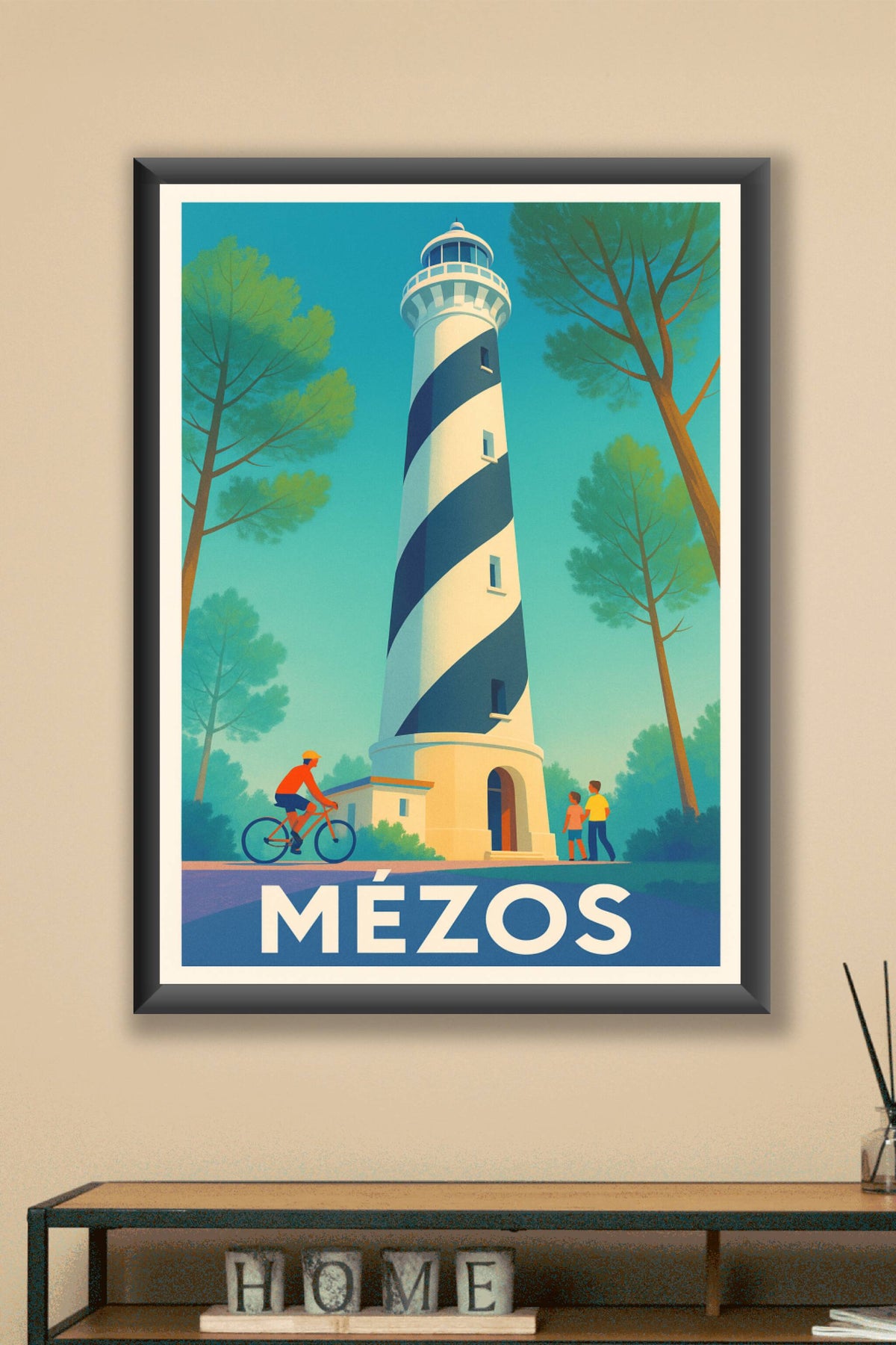 Affiche Mézos — L'élégance du phare emblématique · poster d'art de Mézos