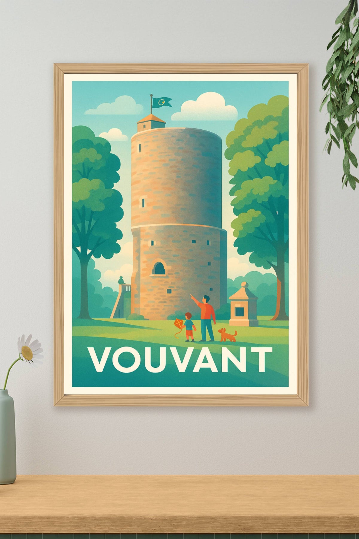 Affiche Vouvant — Charme médiéval au cœur de la nature · poster d'art de Vouvant