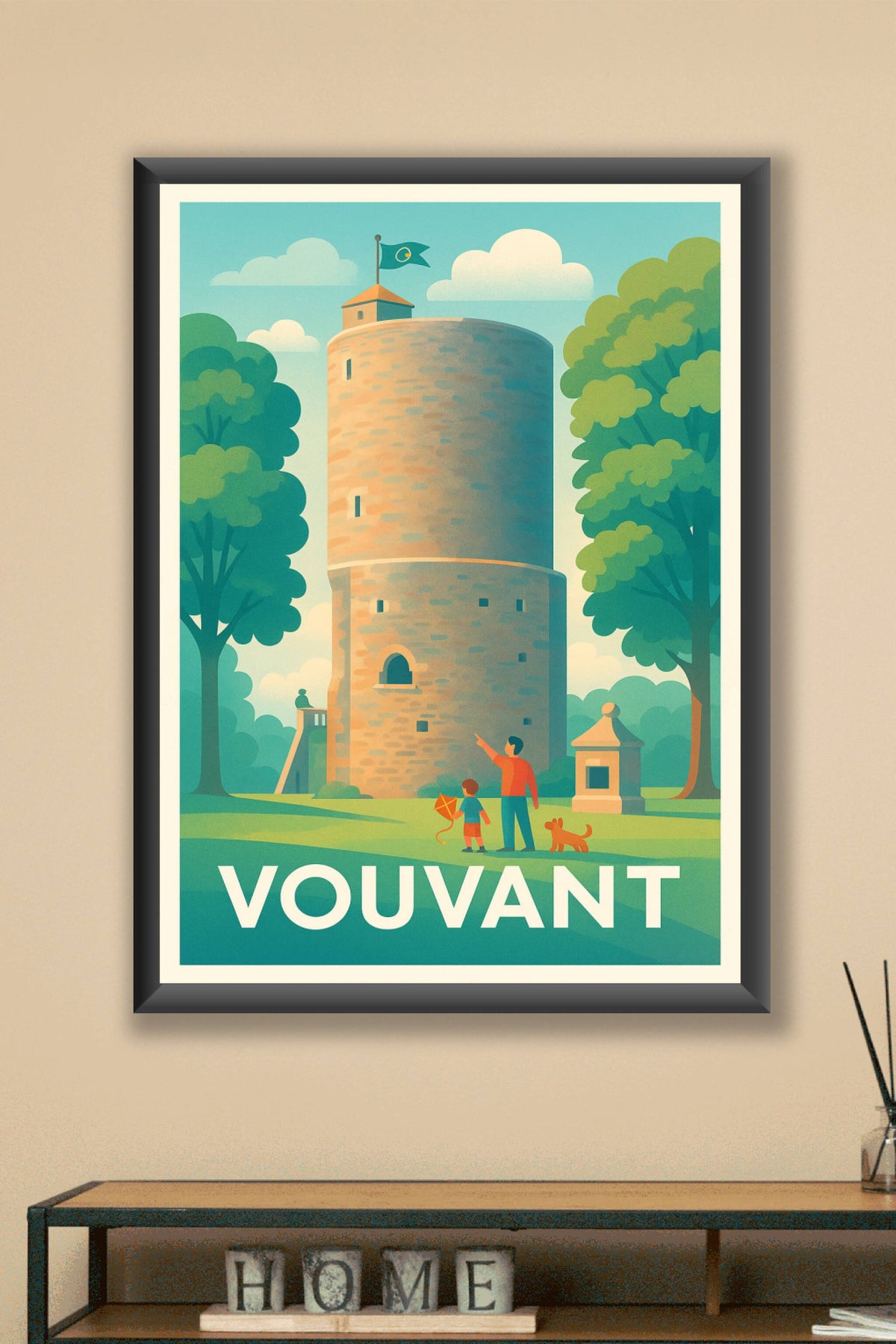Affiche Vouvant — Charme médiéval au cœur de la nature · poster d'art de Vouvant