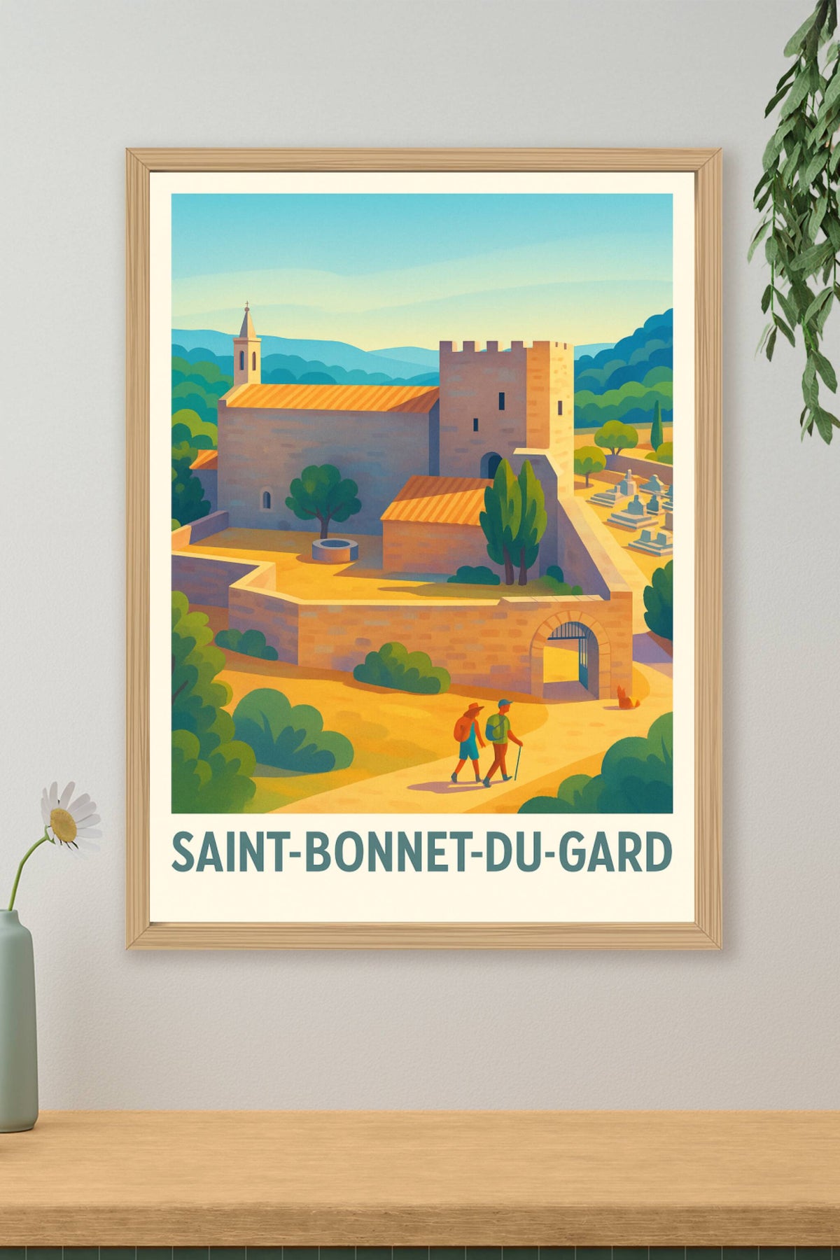 Affiche Saint-Bonnet-du-Gard — Charme historique et nature préservée · poster d'art de Saint-Bonnet-du-Gard