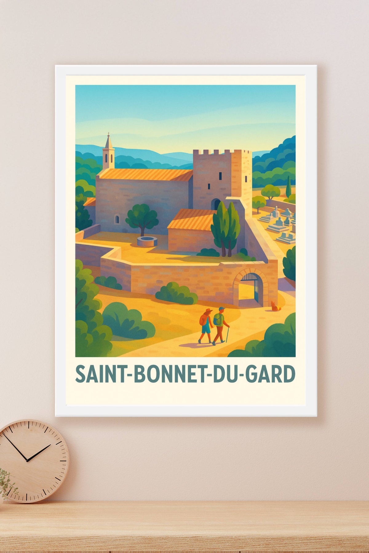 Affiche Saint-Bonnet-du-Gard — Charme historique et nature préservée · poster d'art de Saint-Bonnet-du-Gard