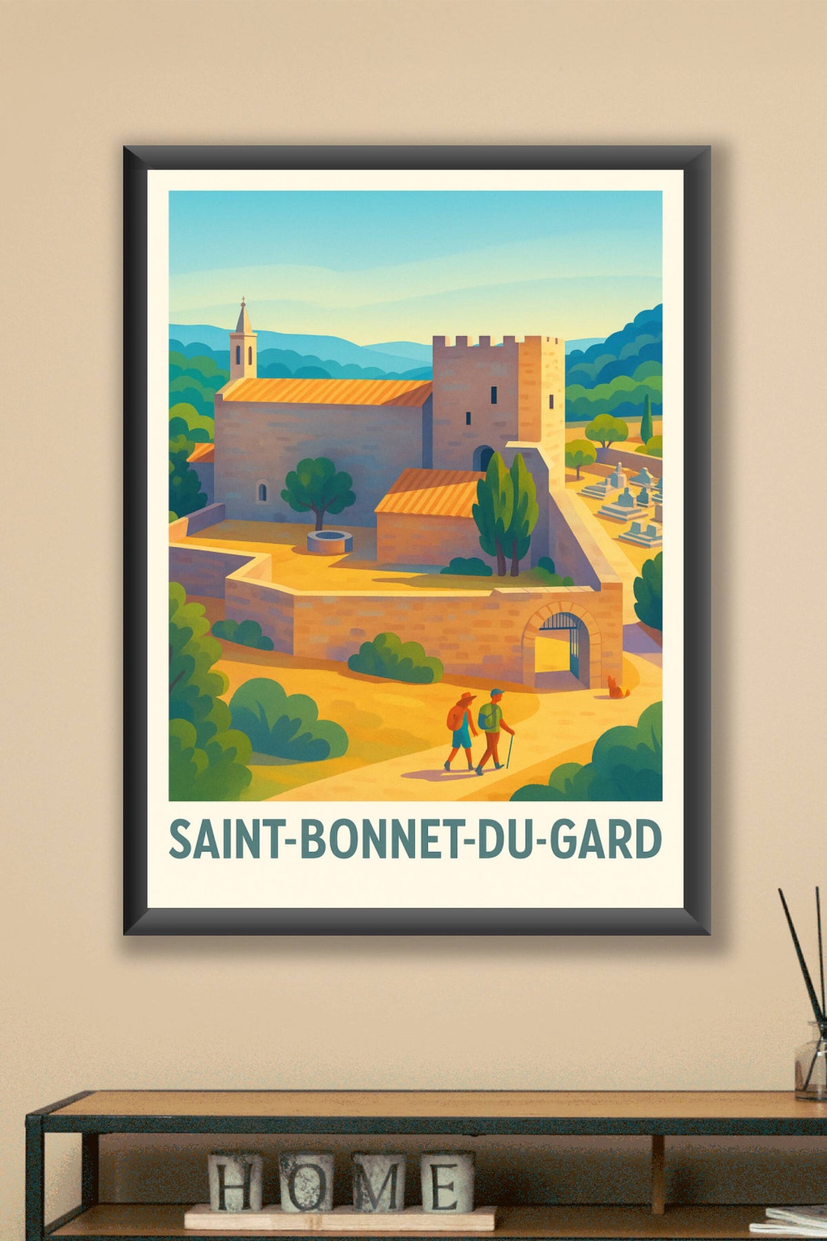 Affiche Saint-Bonnet-du-Gard — Charme historique et nature préservée · poster d'art de Saint-Bonnet-du-Gard