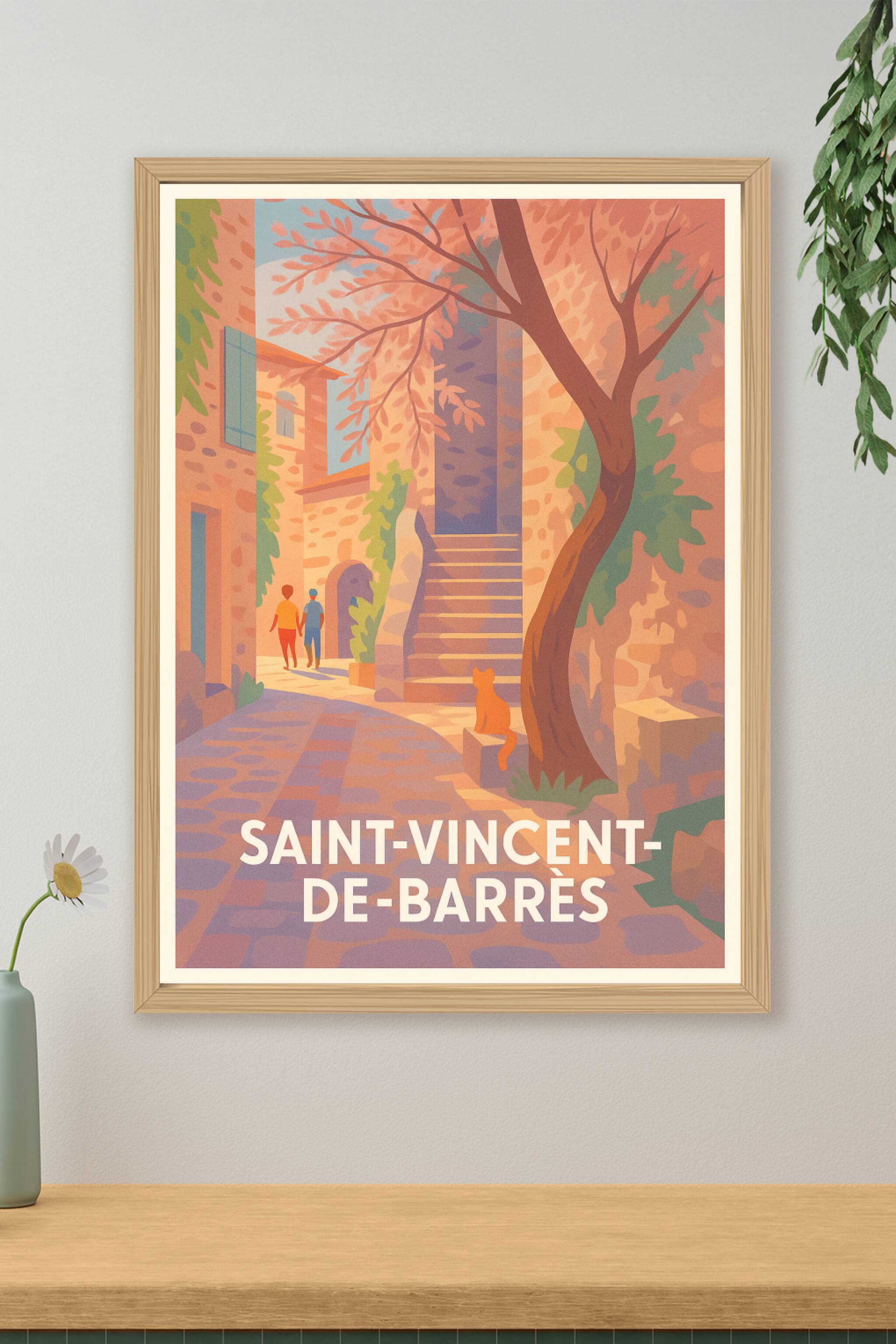 Affiche de Saint-Vincent-de-Barrès - Charme lumineux d'un village provençal
