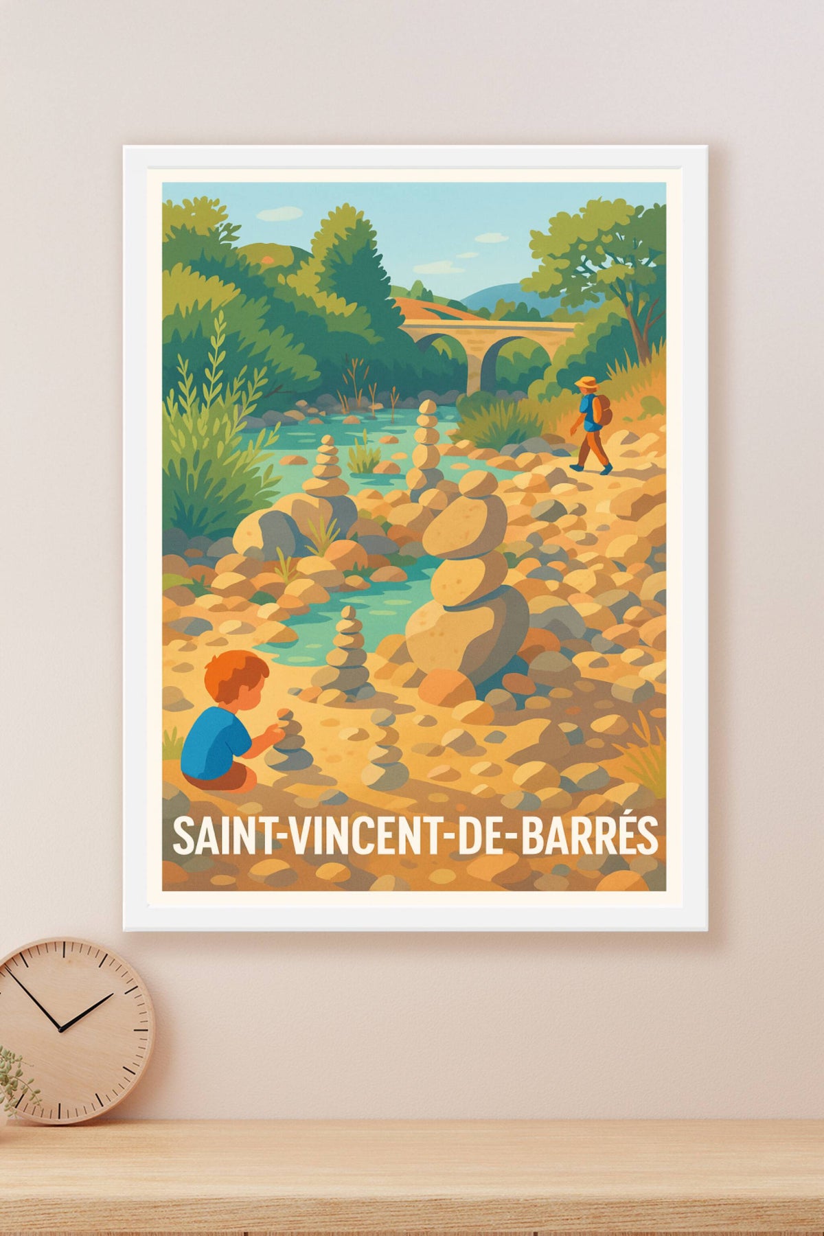 Affiche Saint-Vincent-de-Barrés — Sérénité au fil de la rivière · poster d'art de Saint-Vincent-de-Barrés