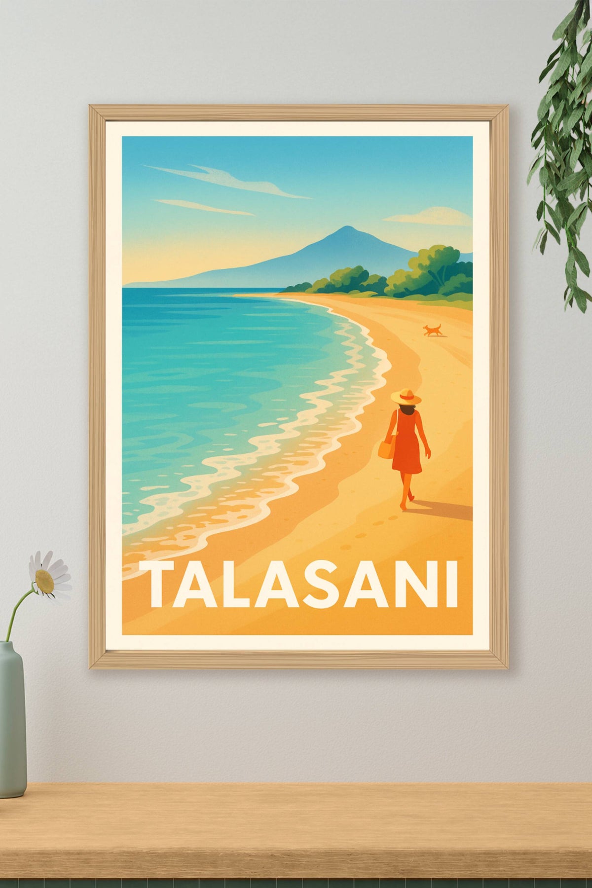 Affiche Talasani — Échappée ensoleillée sur la plage Corse · poster d'art de Talasani