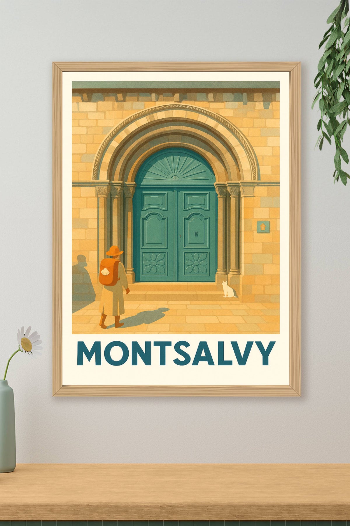Affiche Montsalvy — L'invitation mystérieuse d'une porte ancienne · poster d'art de Montsalvy