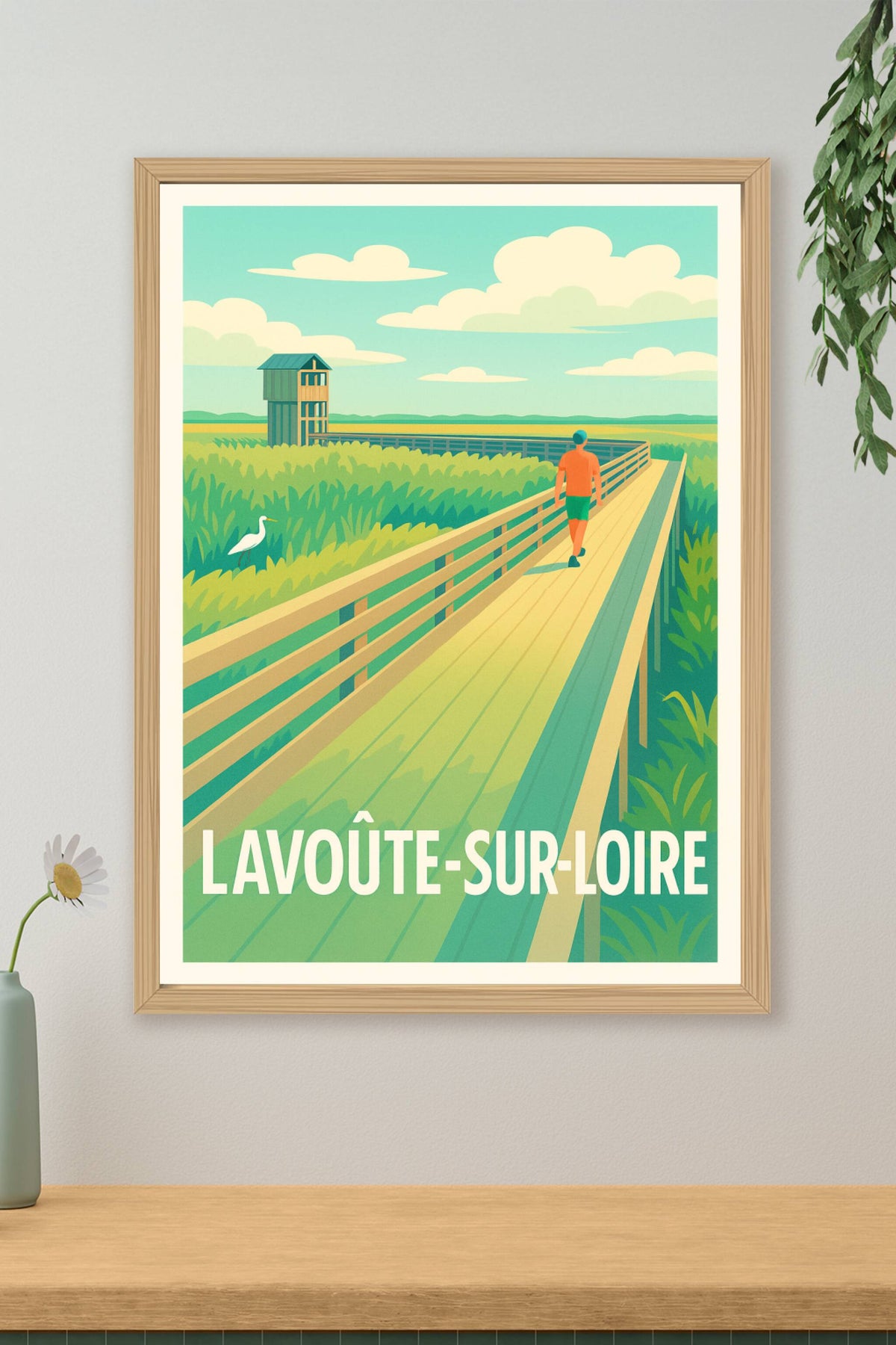 Affiche Lavoûte-sur-Loire — Invitation à la découverte nature · poster d'art de Lavoûte-sur-Loire
