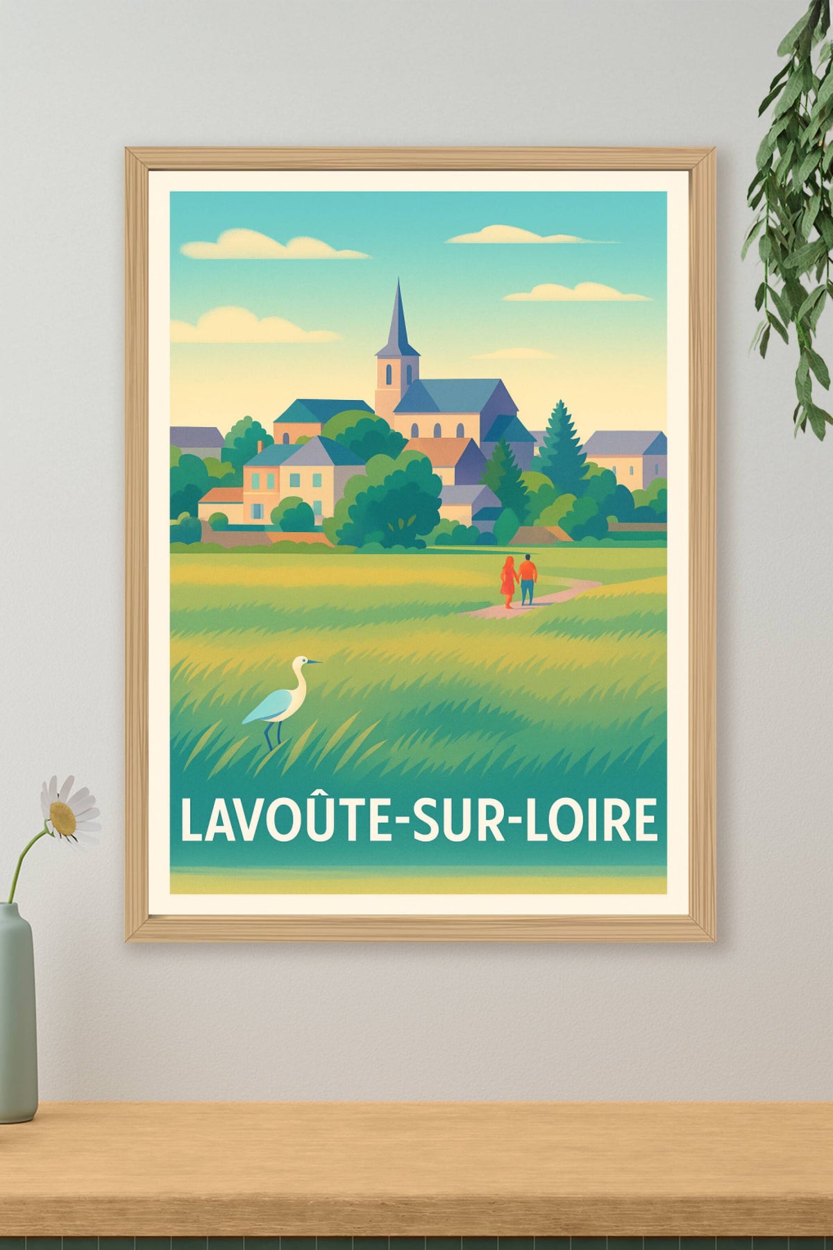 Affiche Lavoûte-sur-Loire — Vue bucolique et charme rural · poster d'art de Lavoûte-sur-Loire