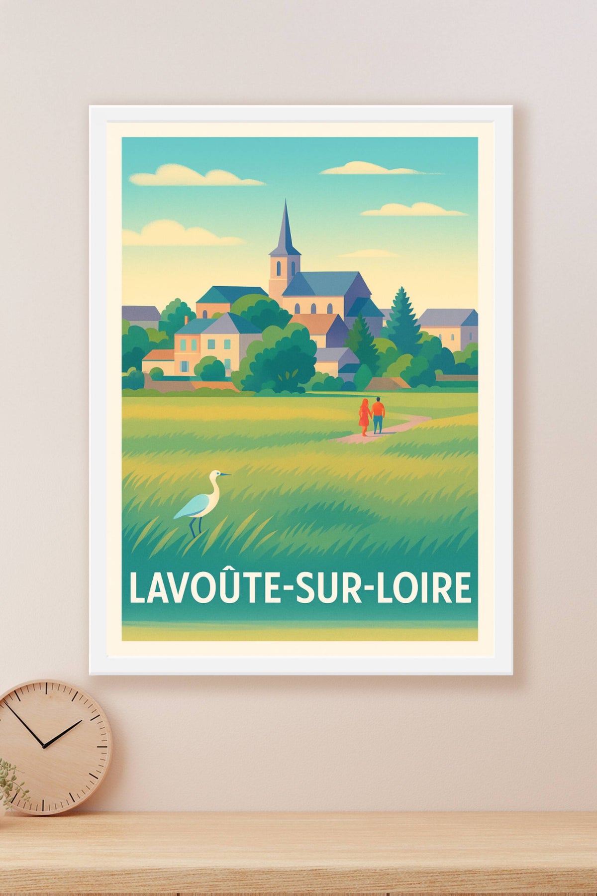 Affiche Lavoûte-sur-Loire — Vue bucolique et charme rural · poster d'art de Lavoûte-sur-Loire